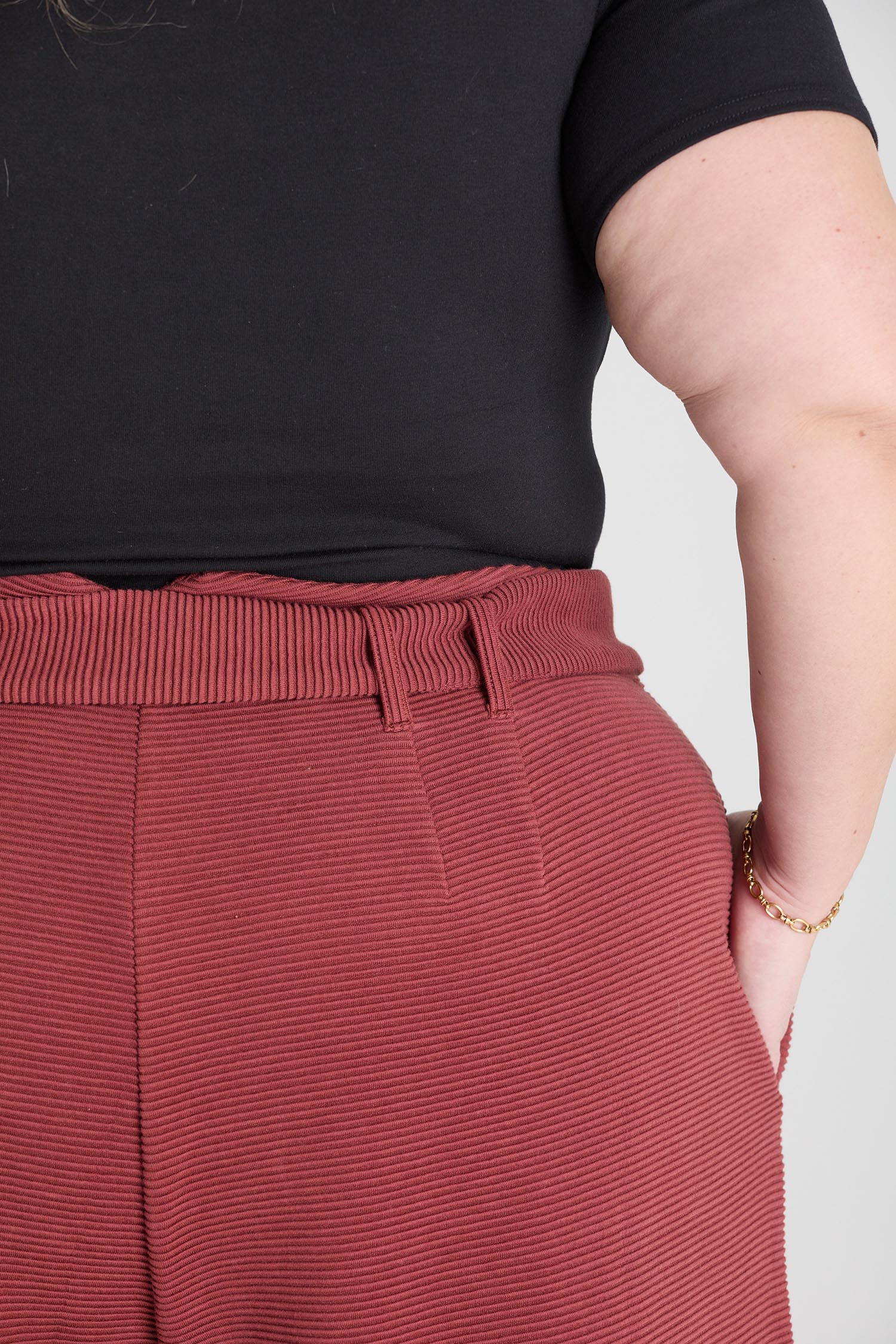 Ottoman Wide Leg Tailored Trousers - Cinnamon