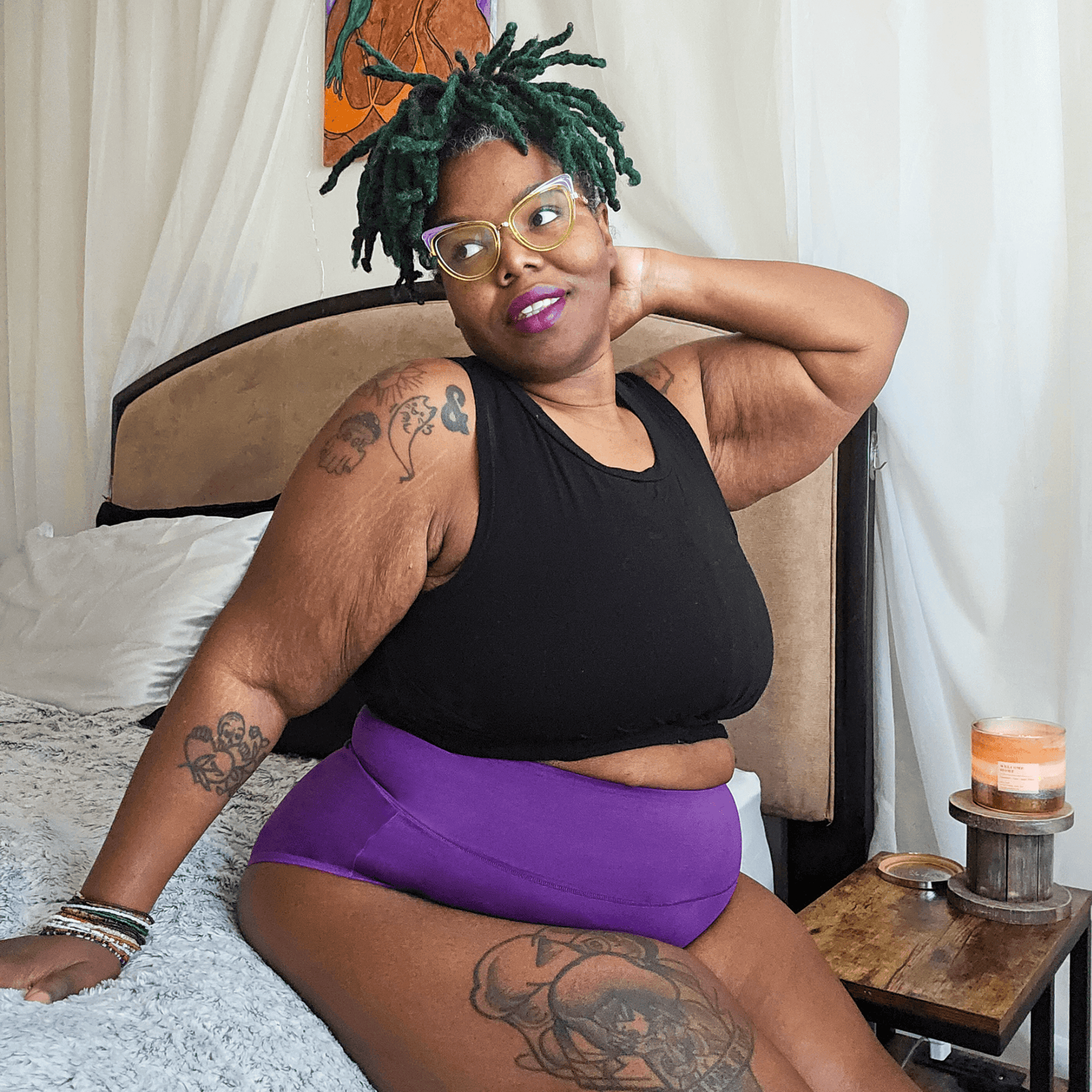 Organic Cotton Full Brief Panties - Grape Escape