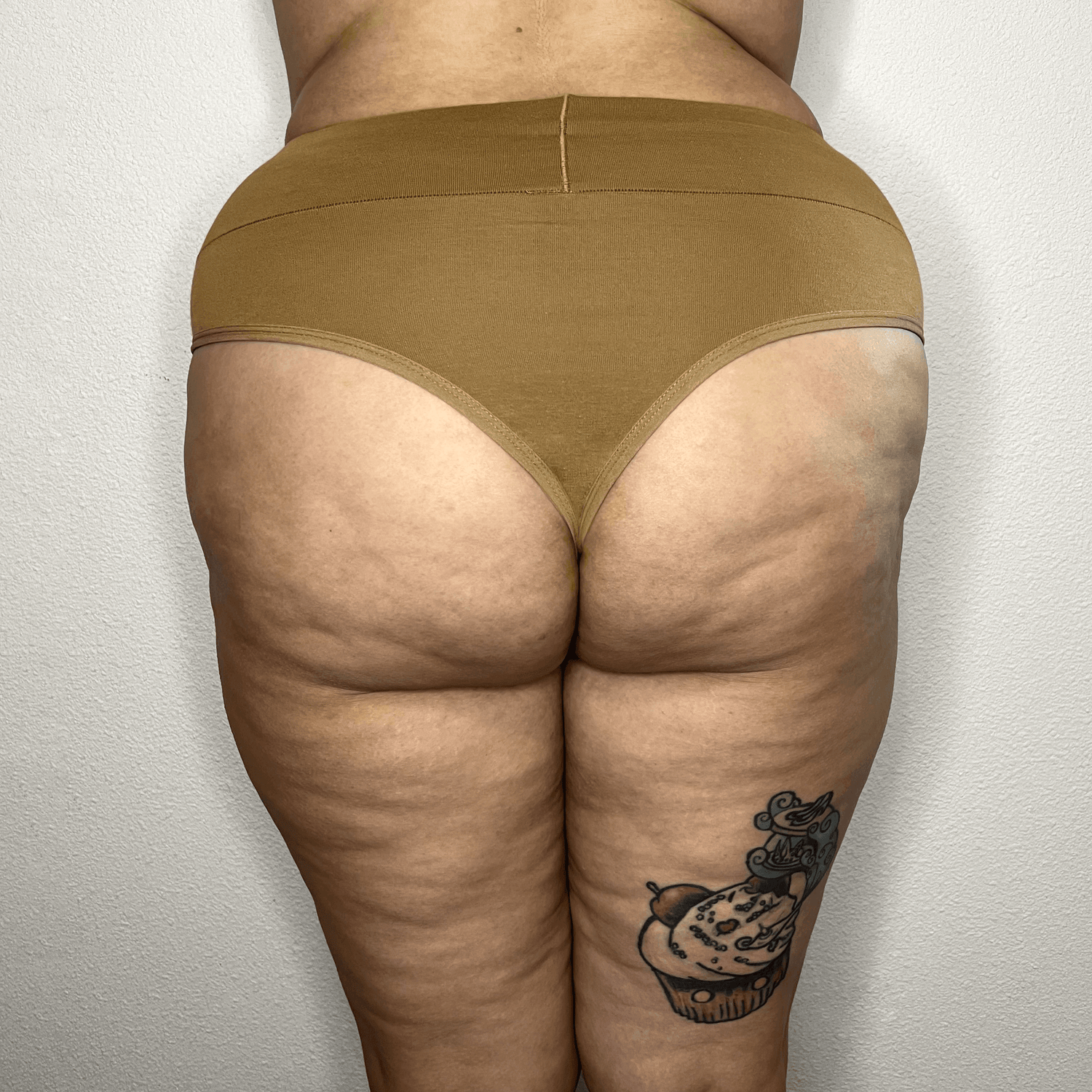 Organic Cotton Cheeky High Leg Panties - Caramel