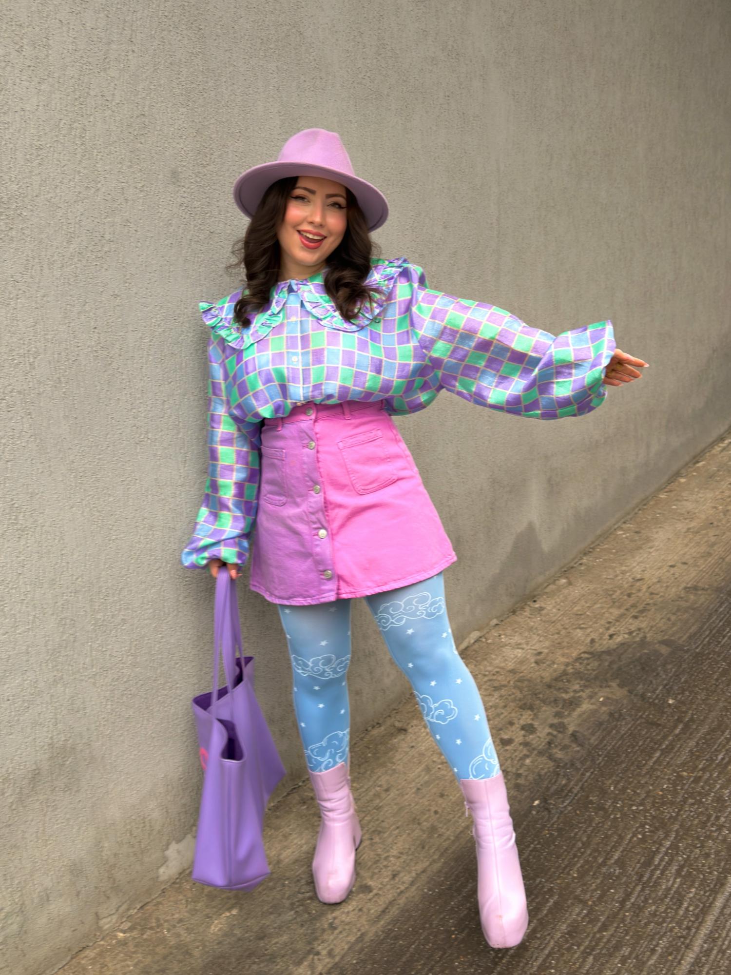 80 Denier Opaque Tights - Woodcut Clouds