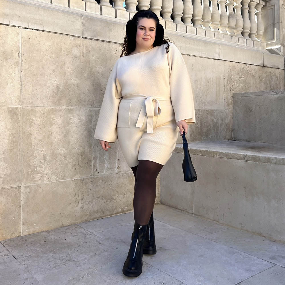 Oatmeal Cocoon Knit Mini Dress with Pockets | Snag – Snag Canada