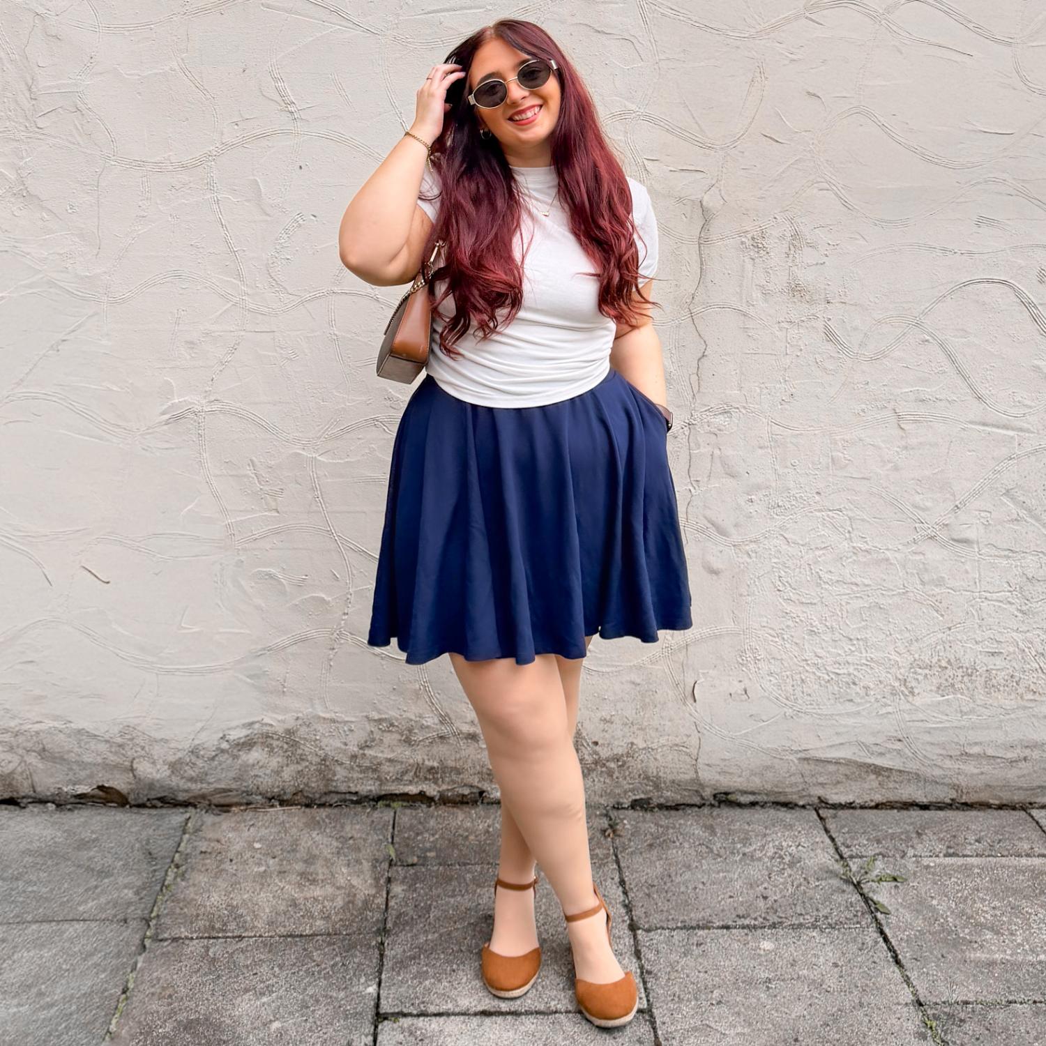 Navy Blue Mini Skirt with Pockets | sizes 0-34 | Snag – Snag Canada