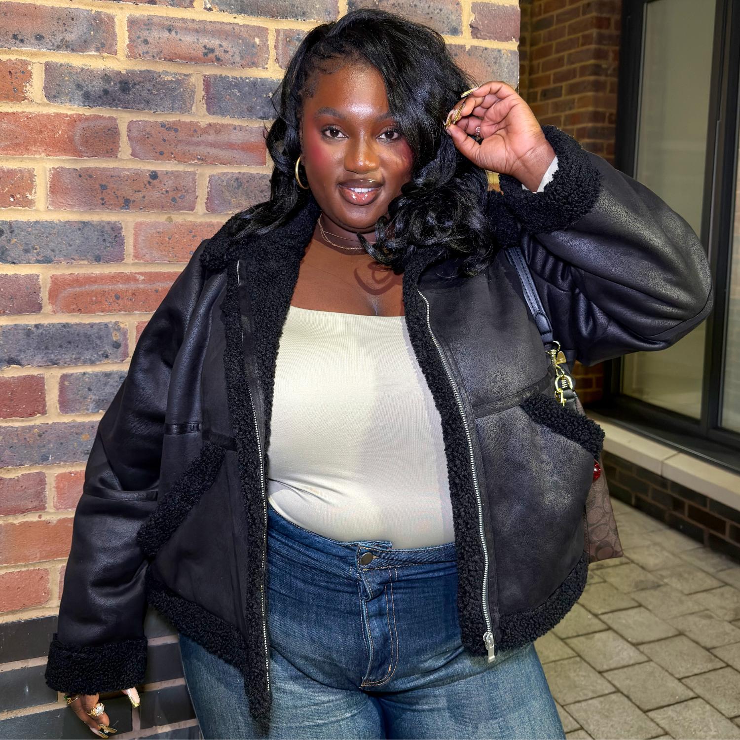 Bessie Aviator Jacket - Black