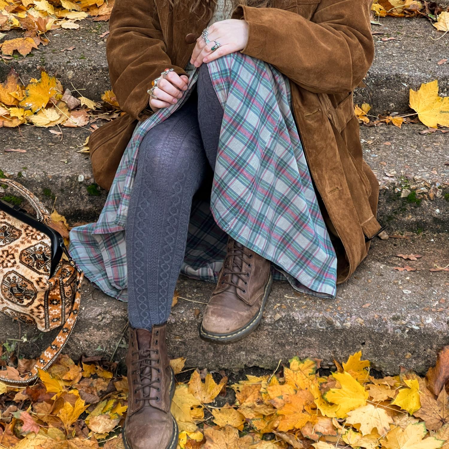 Grannies Cable Knit Wool Tights V2 - Slate