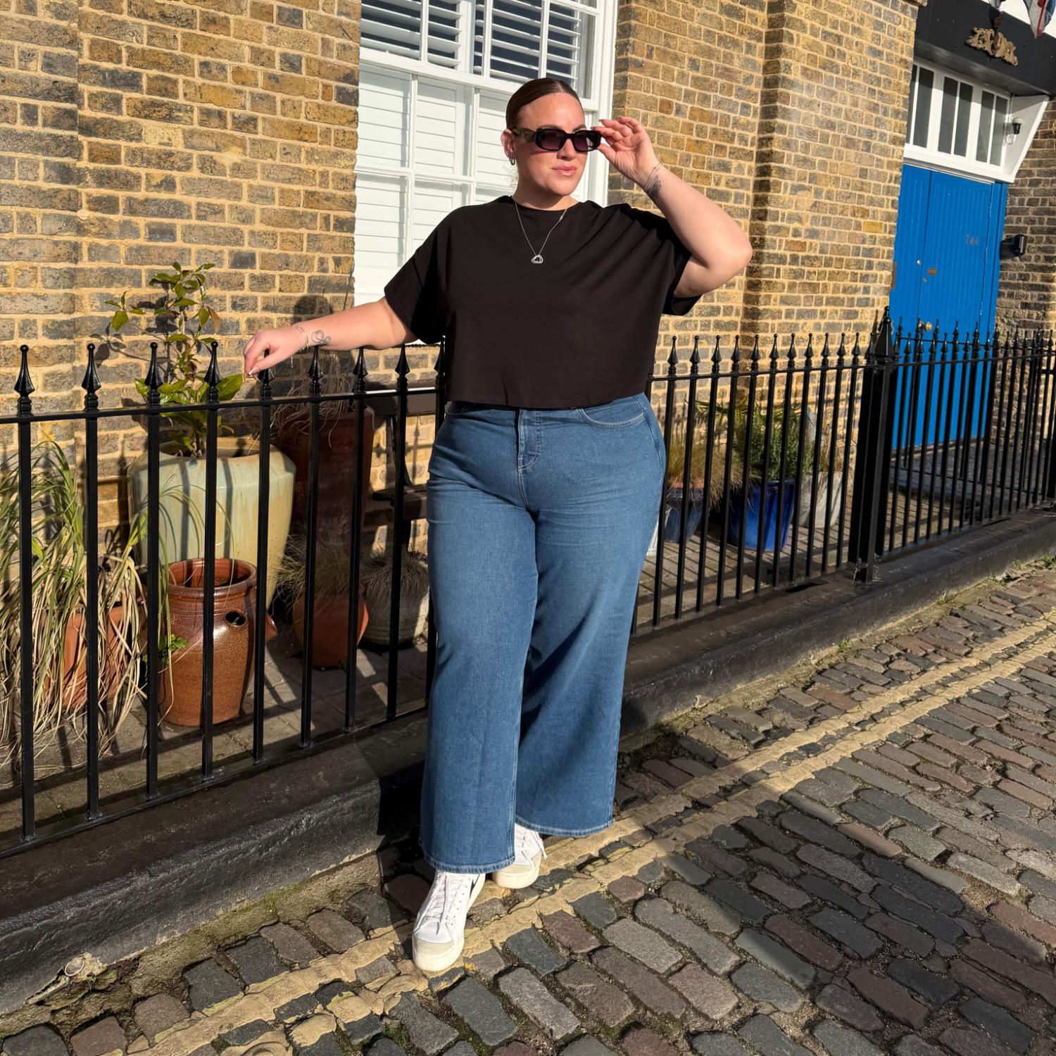 Organic Cotton PJ Boxy Tee - Plain Black