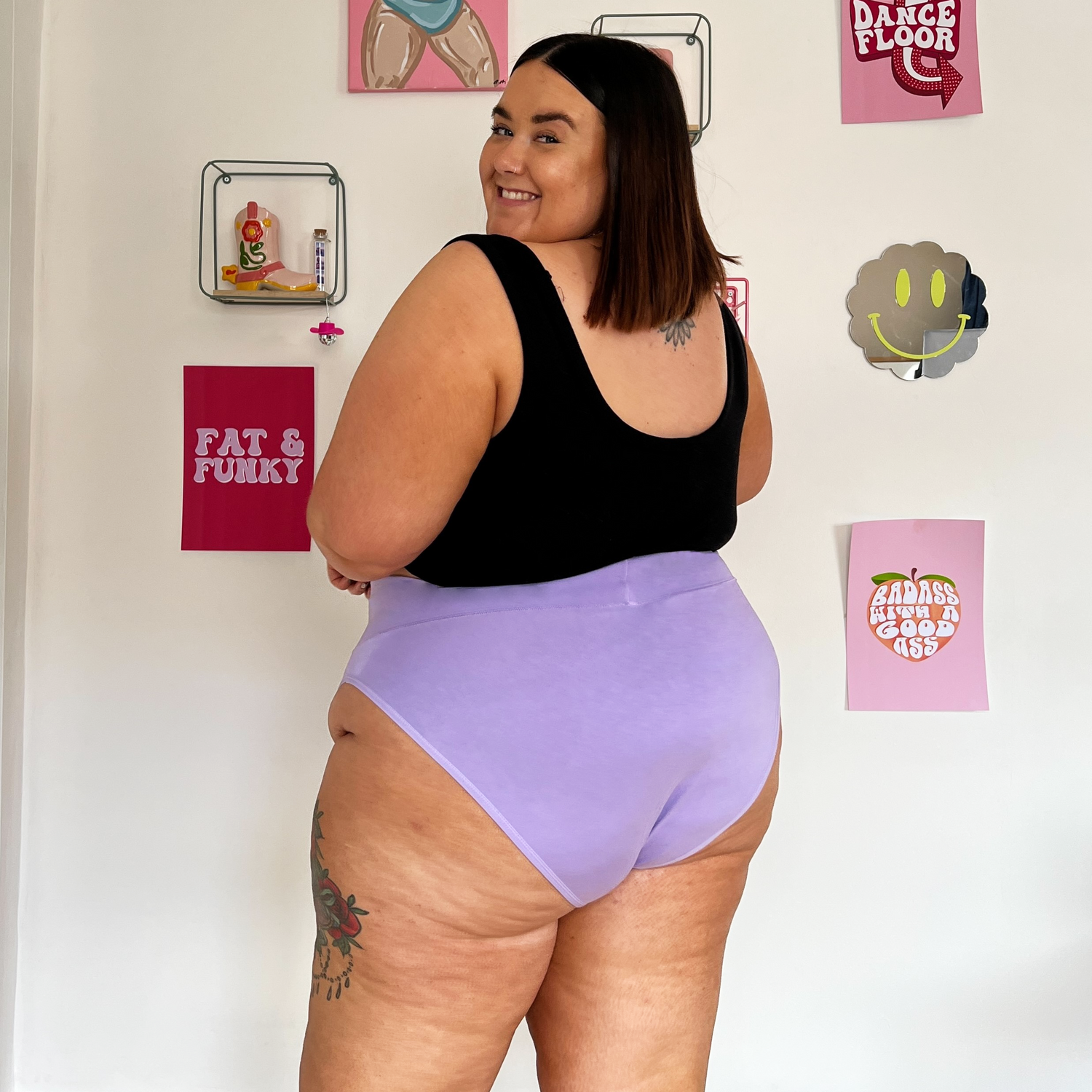 Organic Cotton Super High Leg Panties - Cassis de Violet