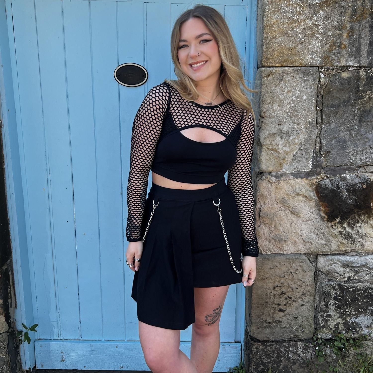 Fishnet Top - Alanis - Black