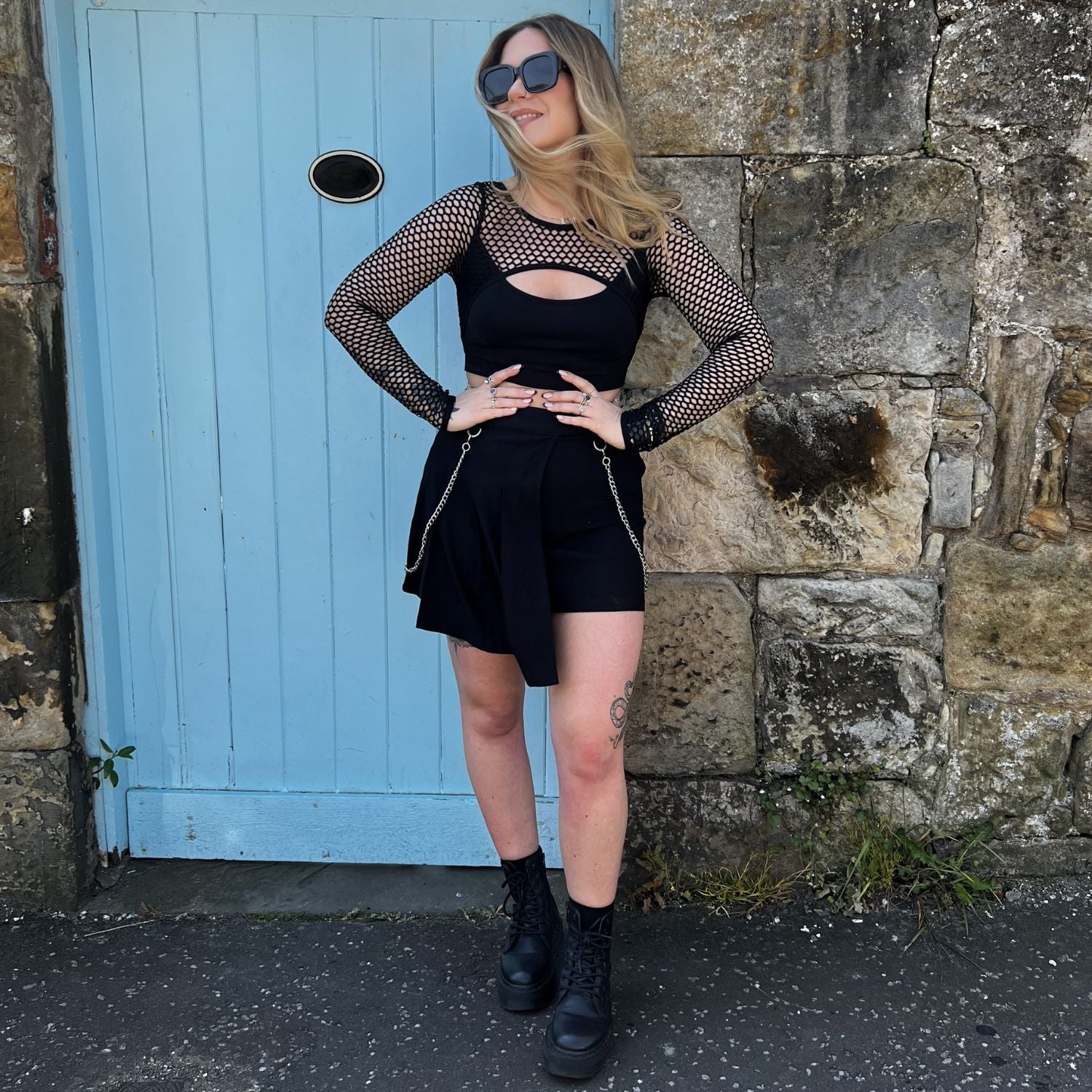 Fishnet Top - Alanis - Black