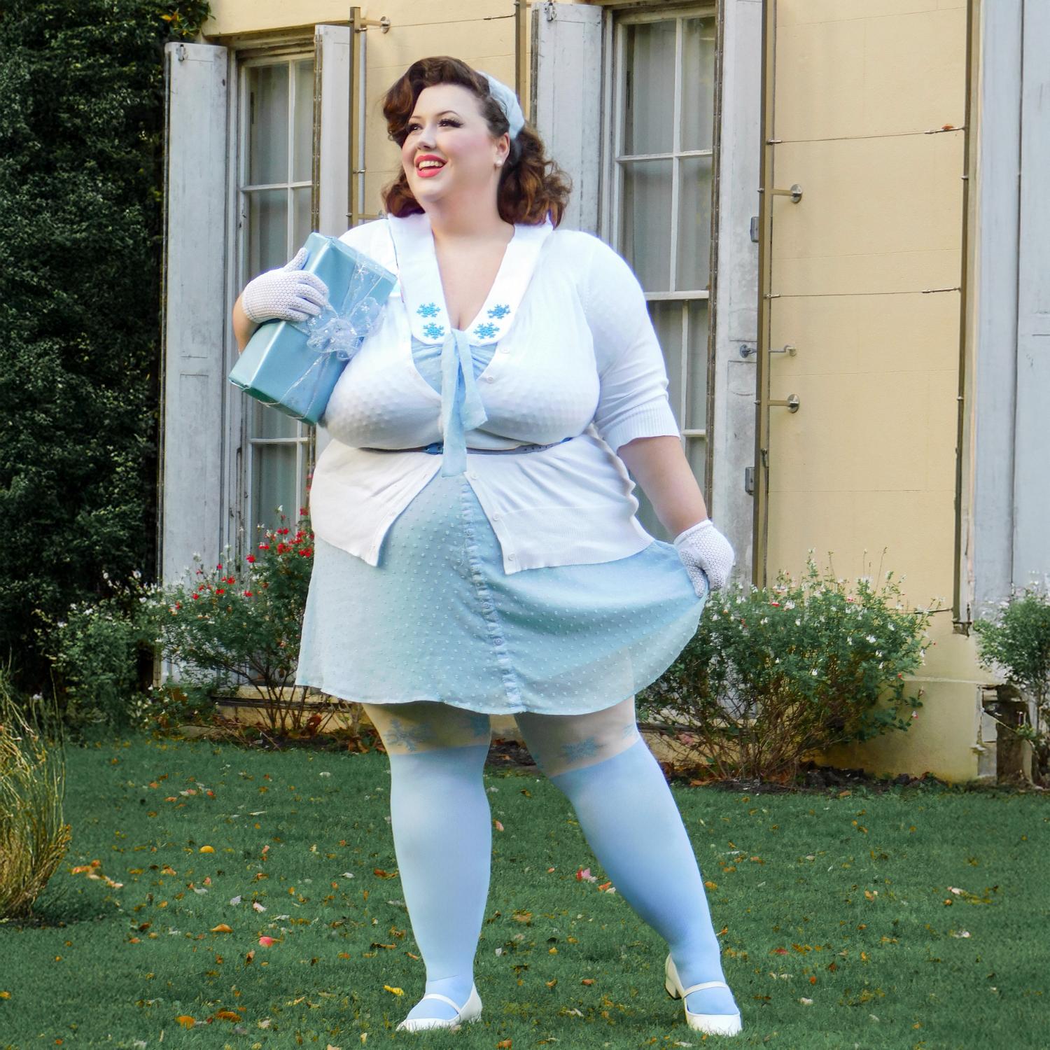 Christmas Tights - Snowflake Garter