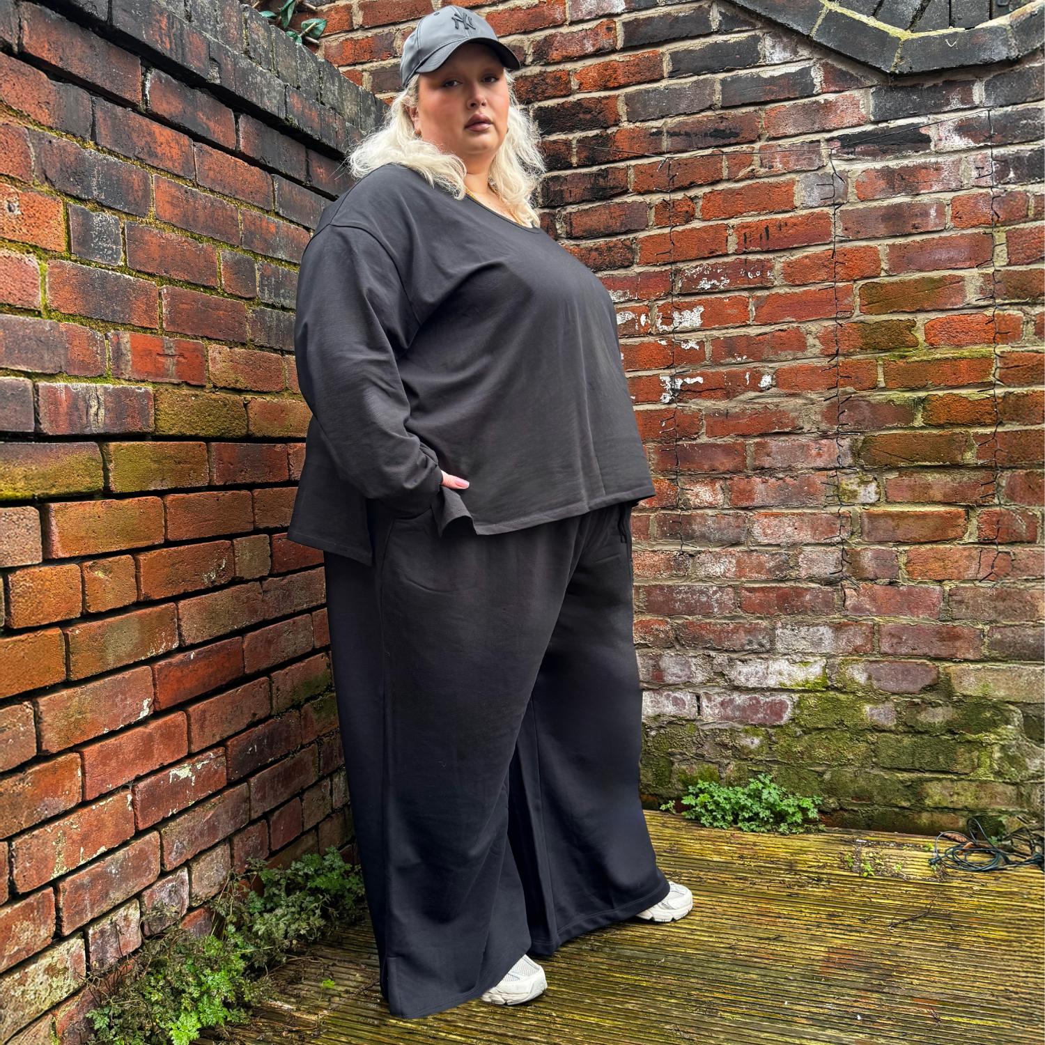 Black Wide Leg Joggers | Relaxed Fit Bottoms | Snag – Snag Canada