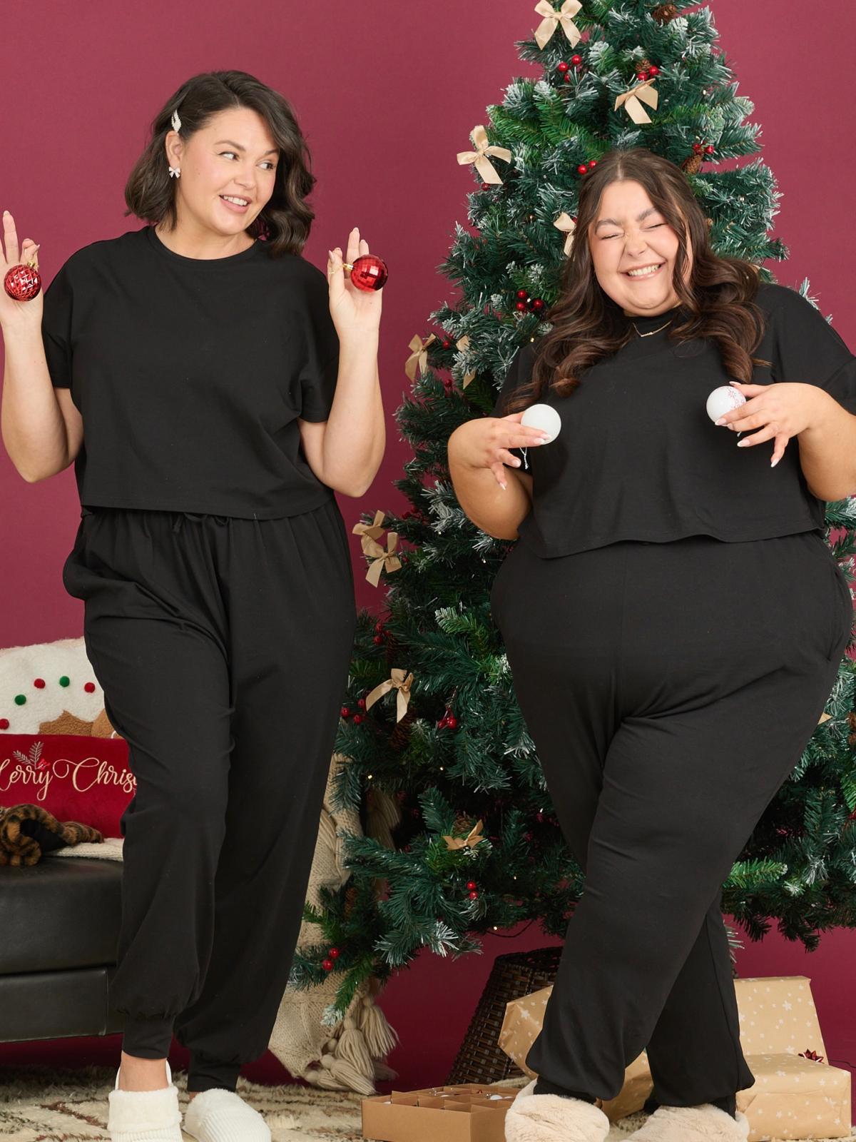 Organic Cotton PJ Bottoms - Plain Black