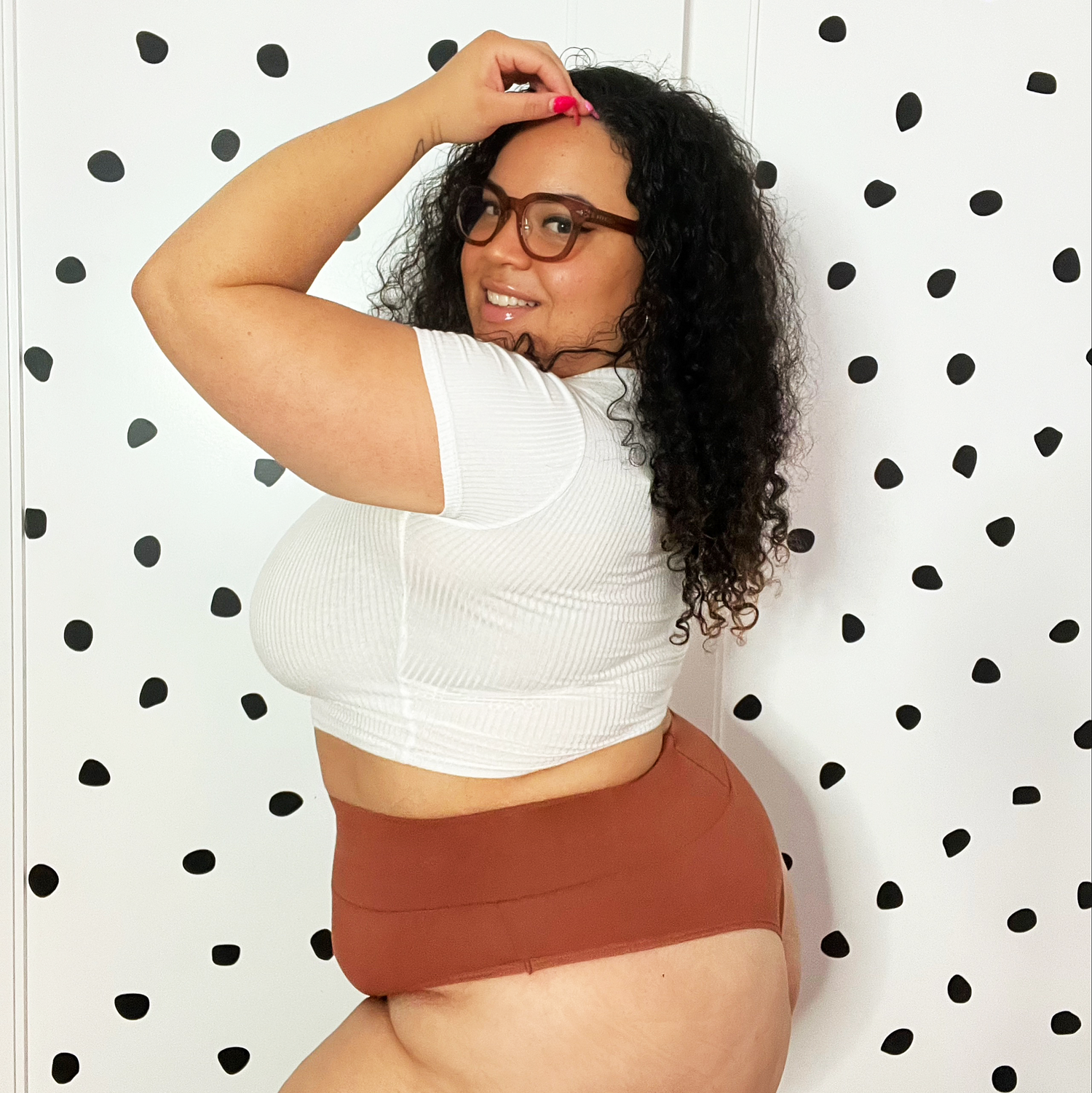 Organic Cotton Cheeky High Leg Panties - Root Beer