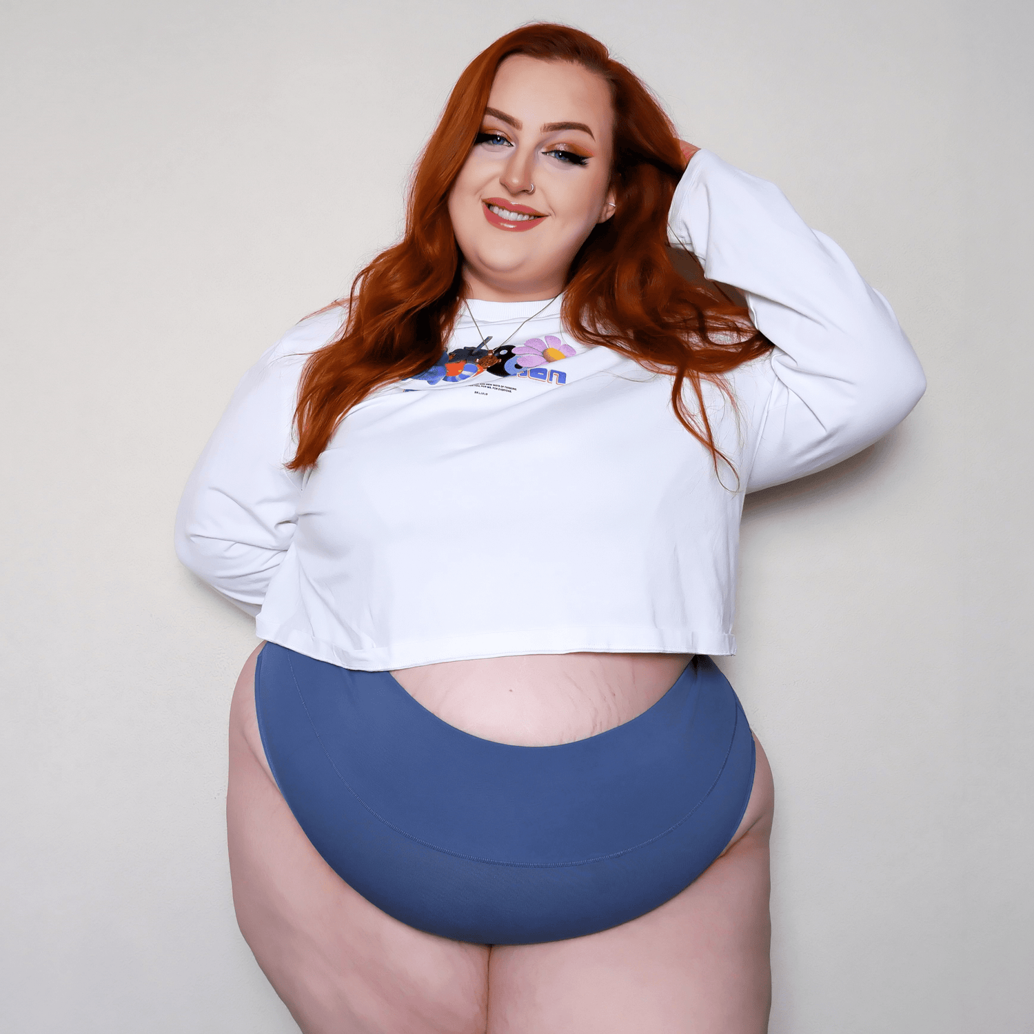 Organic Cotton Cheeky High Leg Panties - Denim