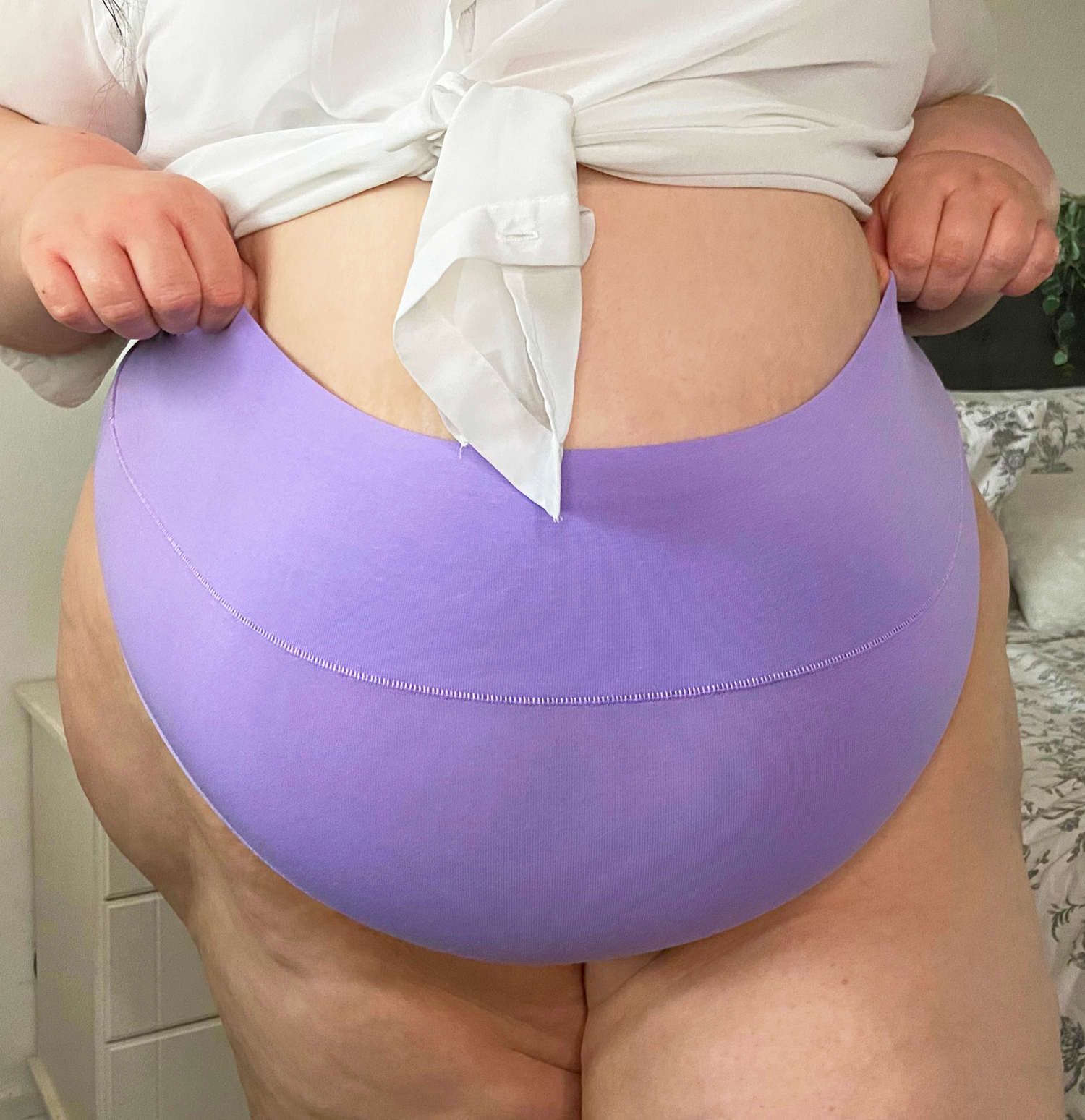 Organic Cotton Cheeky High Leg Panties - Cassis de Violet