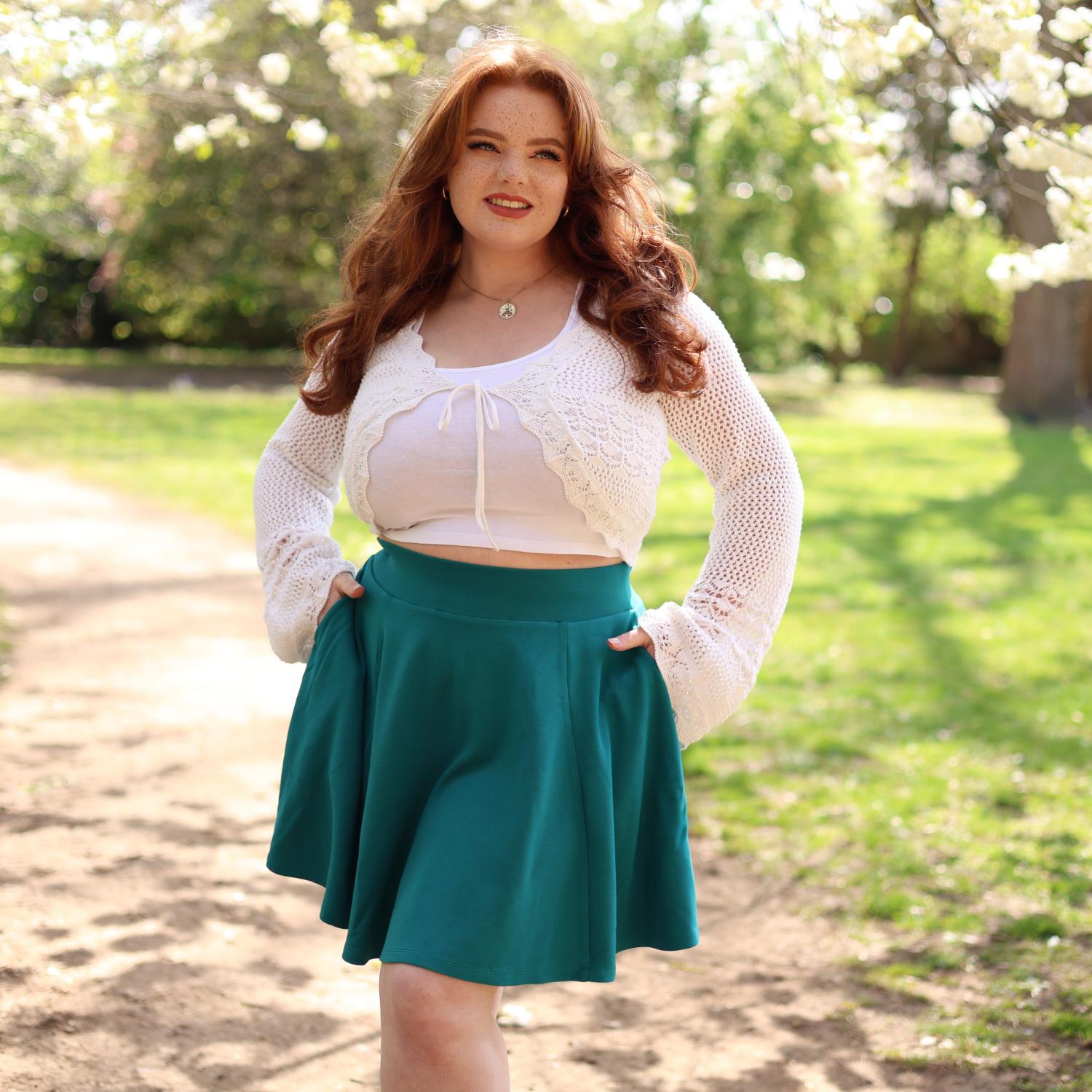 Ocean Teal Mini Skirt with Pockets | sizes 0-34 | Snag – Snag Canada