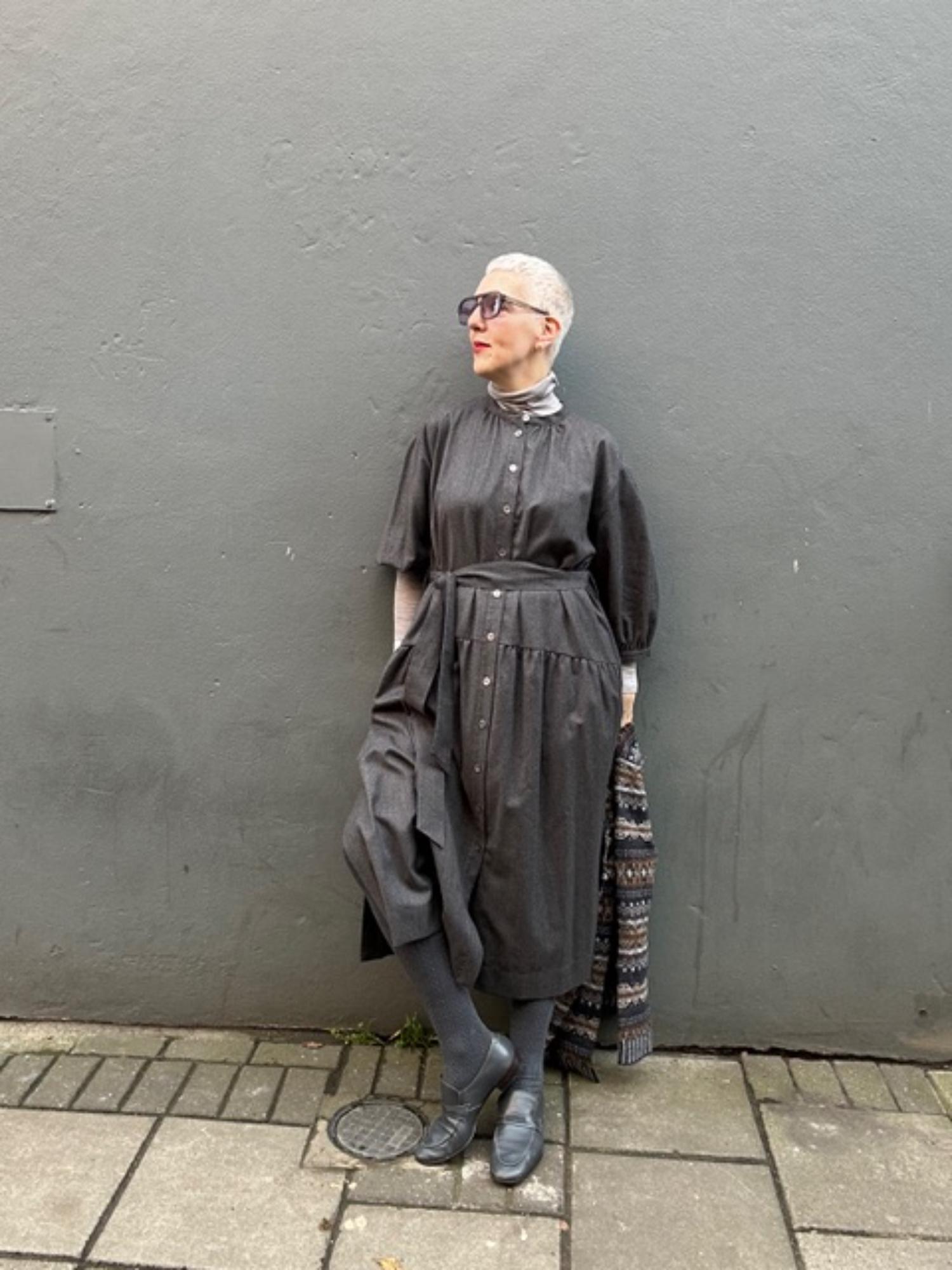 Grannies Cable Knit Wool Tights V2 - Slate