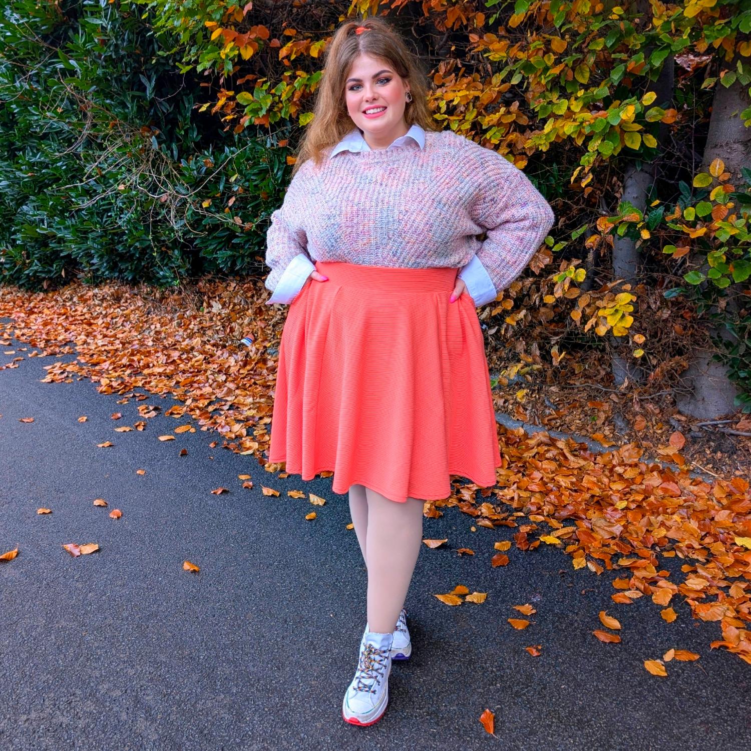 Ottoman Flare Skirt - Spiced Coral - Tights & Clothes In Sizes 1