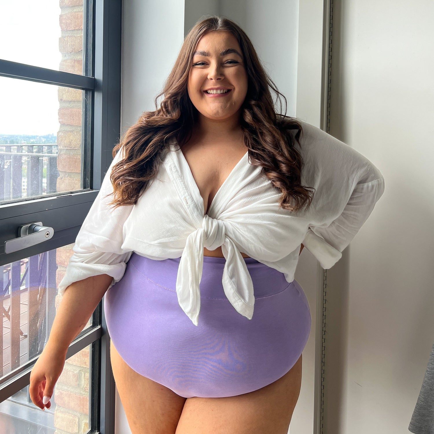 Organic Cotton Super High Waist Panties - Cassis de Violet