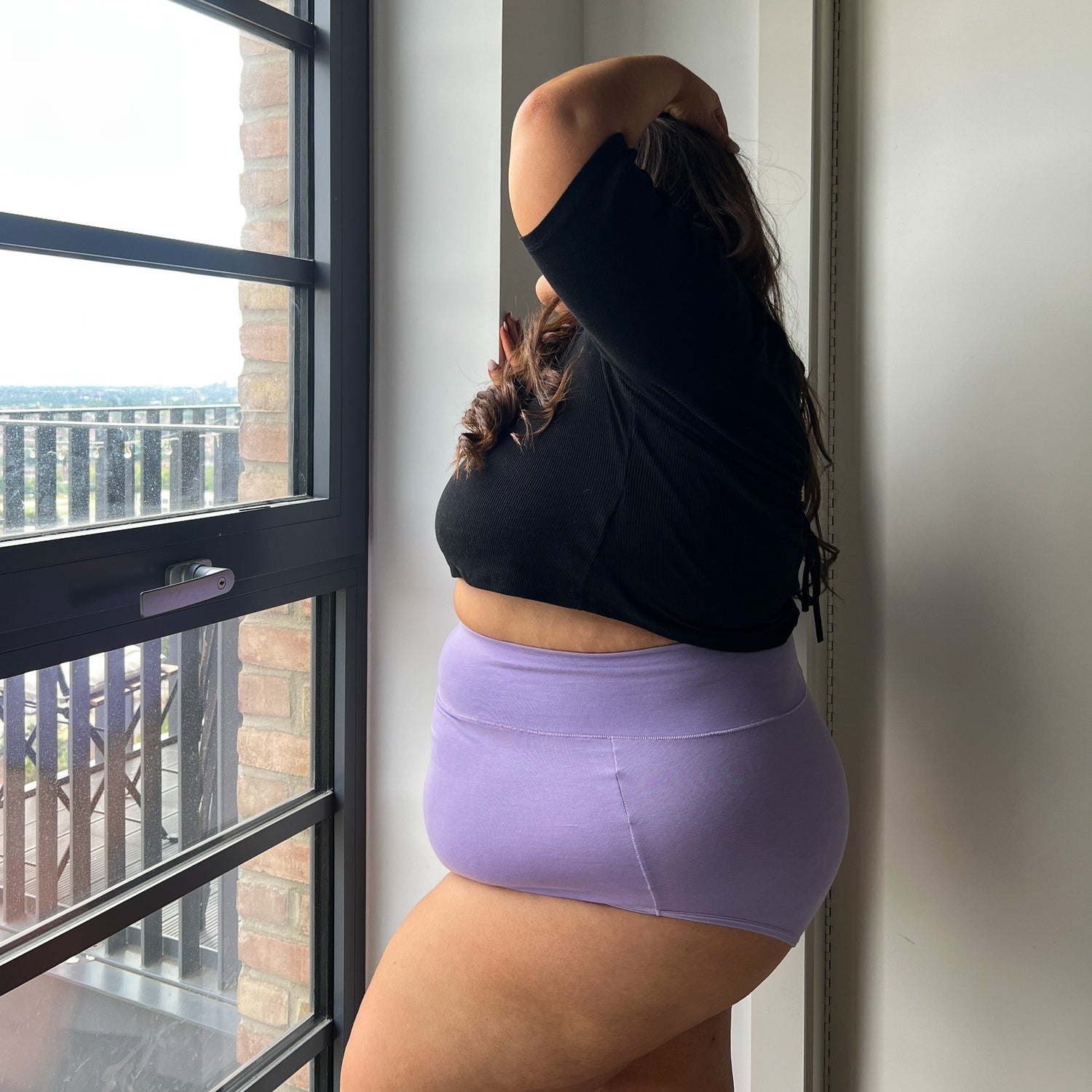 Organic Cotton Super High Waist Panties - Cassis de Violet