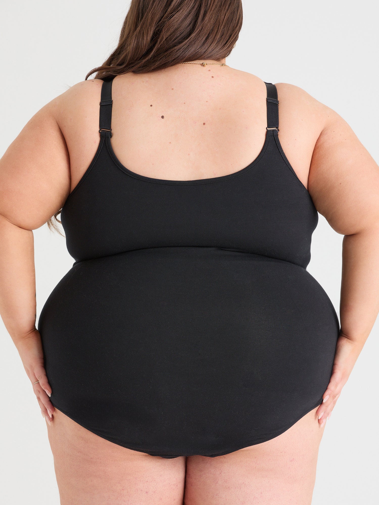 Strappy Cotton Bodysuit - Black