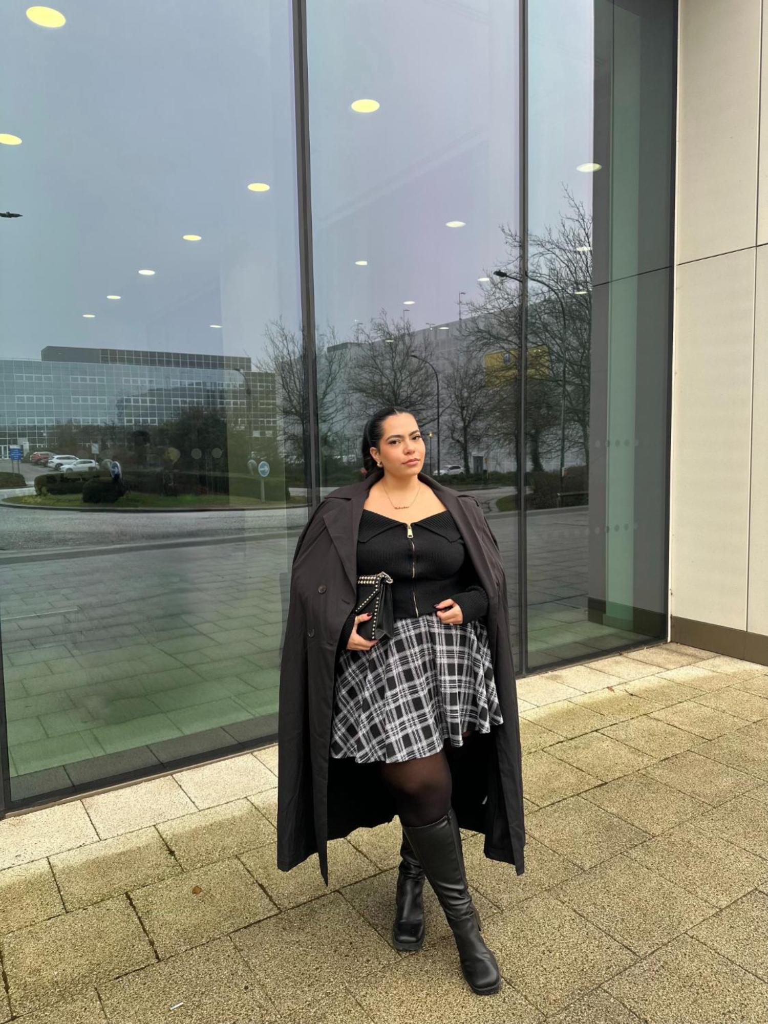 Plaid Mini-Flare Skirt - Cairn