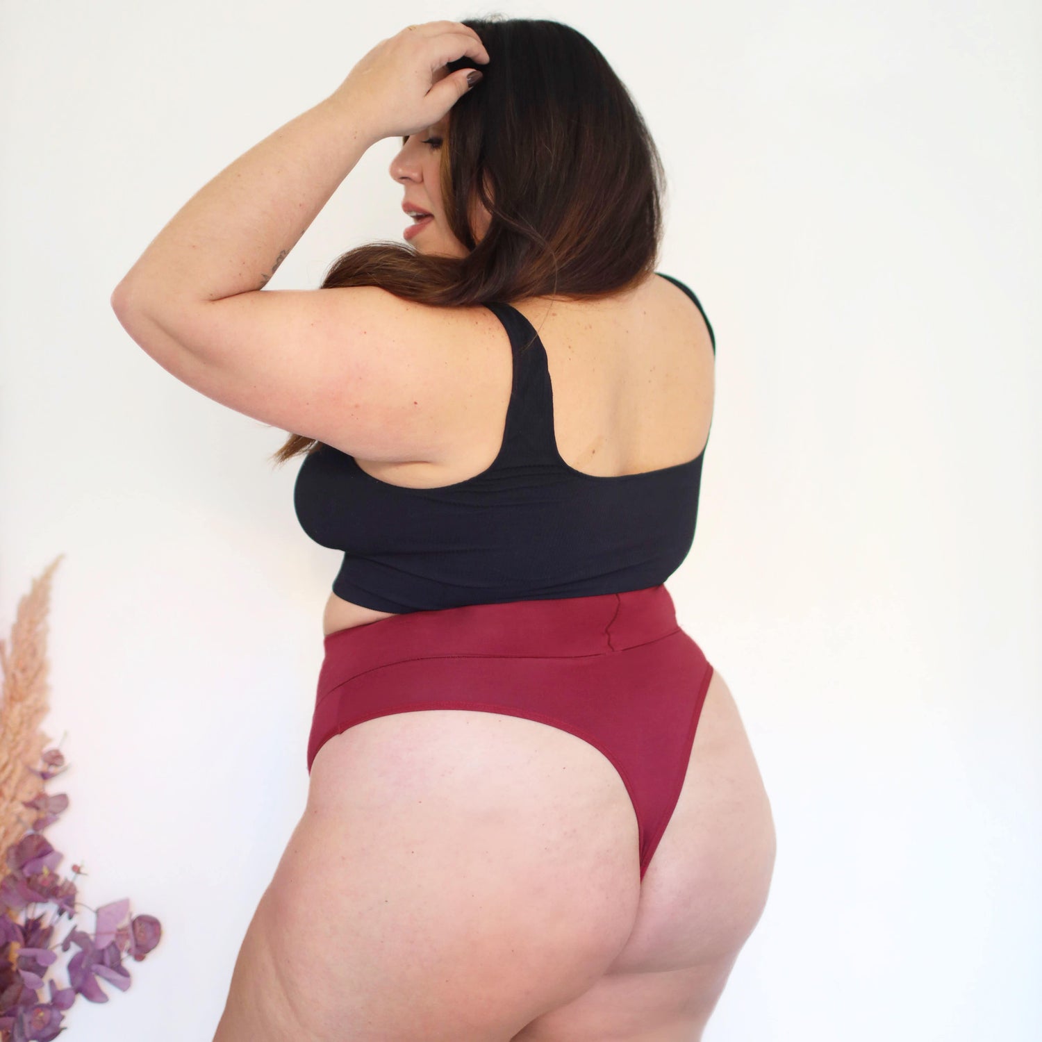 Organic Cotton Cheeky High Leg Panties - Blood Red