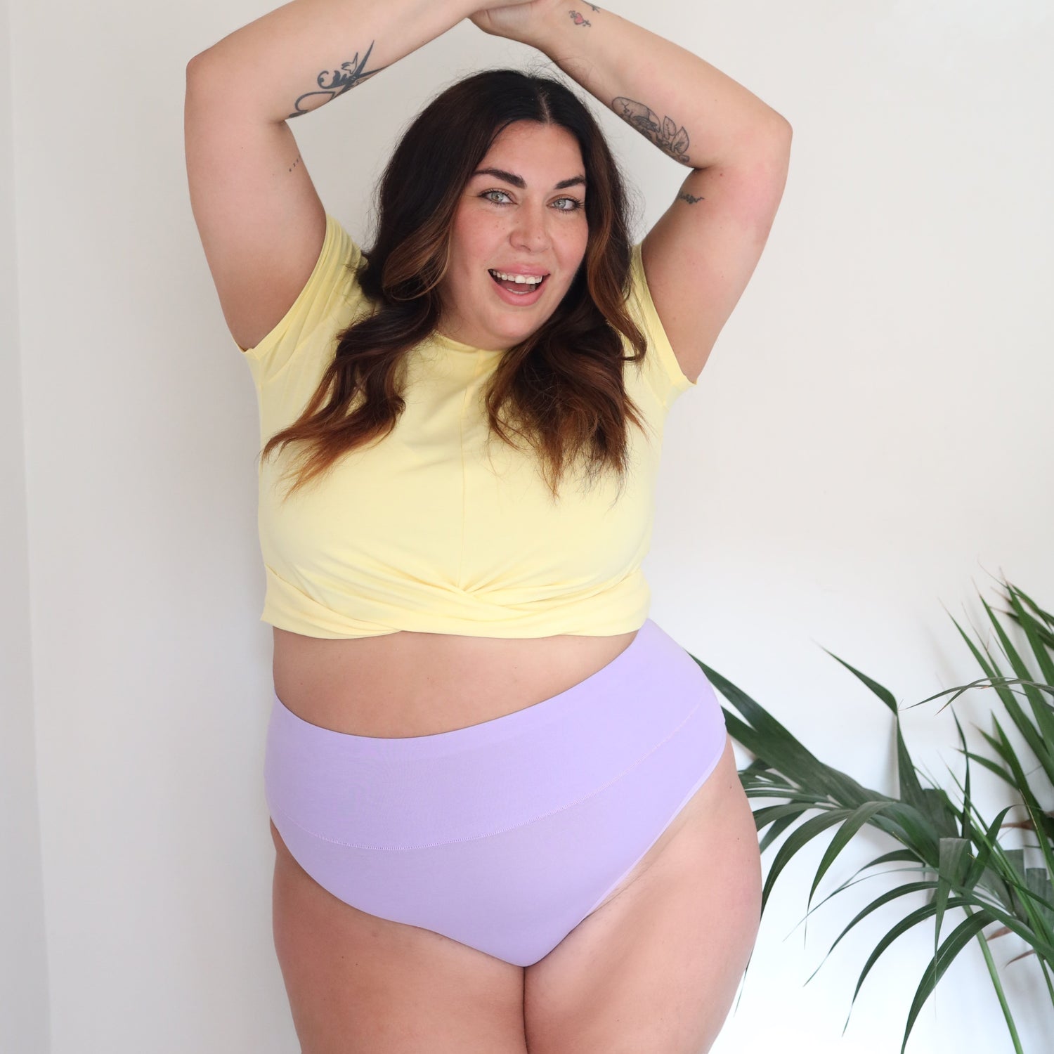 Organic Cotton Cheeky High Leg Panties - Cassis de Violet