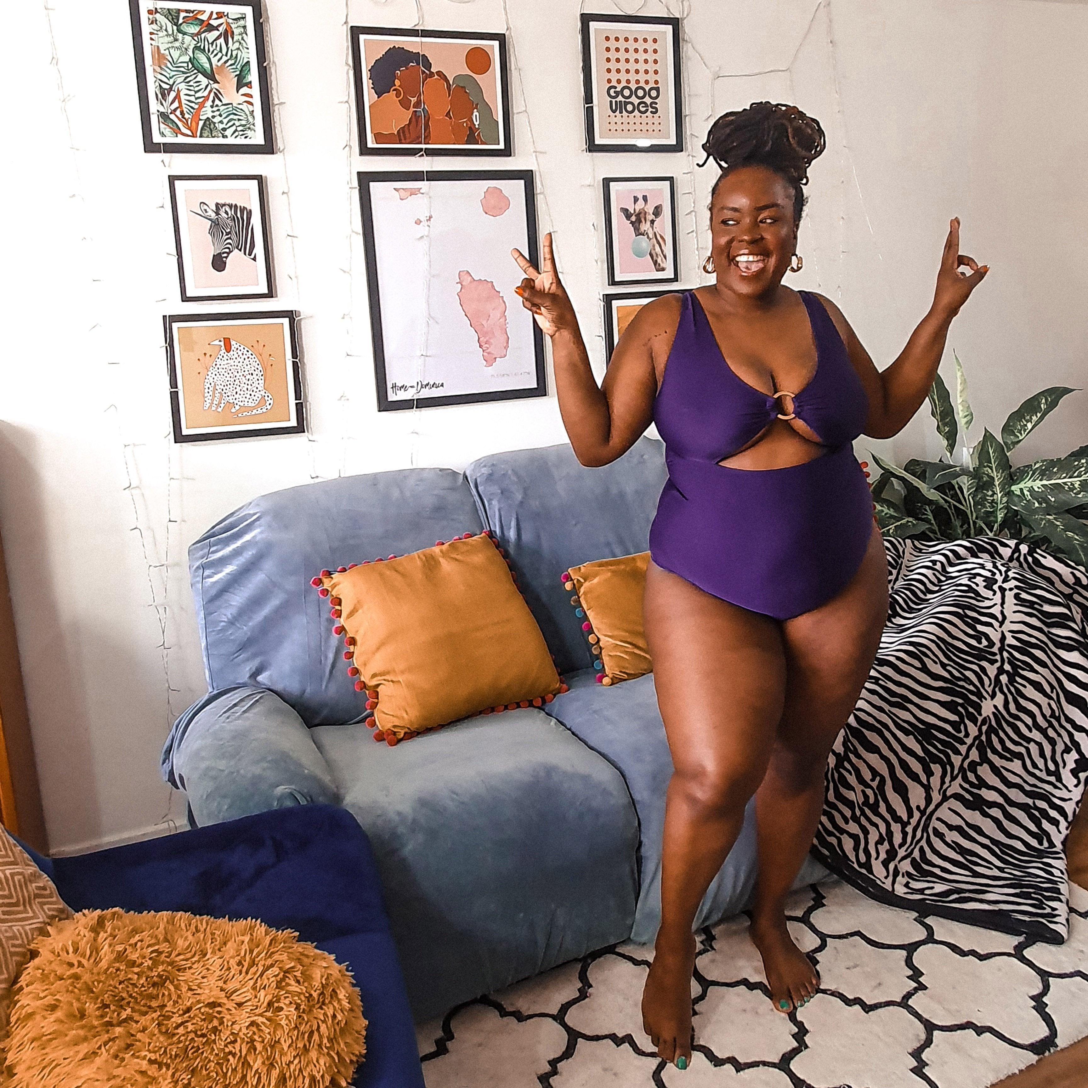 【新品未使用タグ付き】CLANE STRIPE SWIMWEAR Wax on, Wax off Swimsuit - Purple – Snag Canada