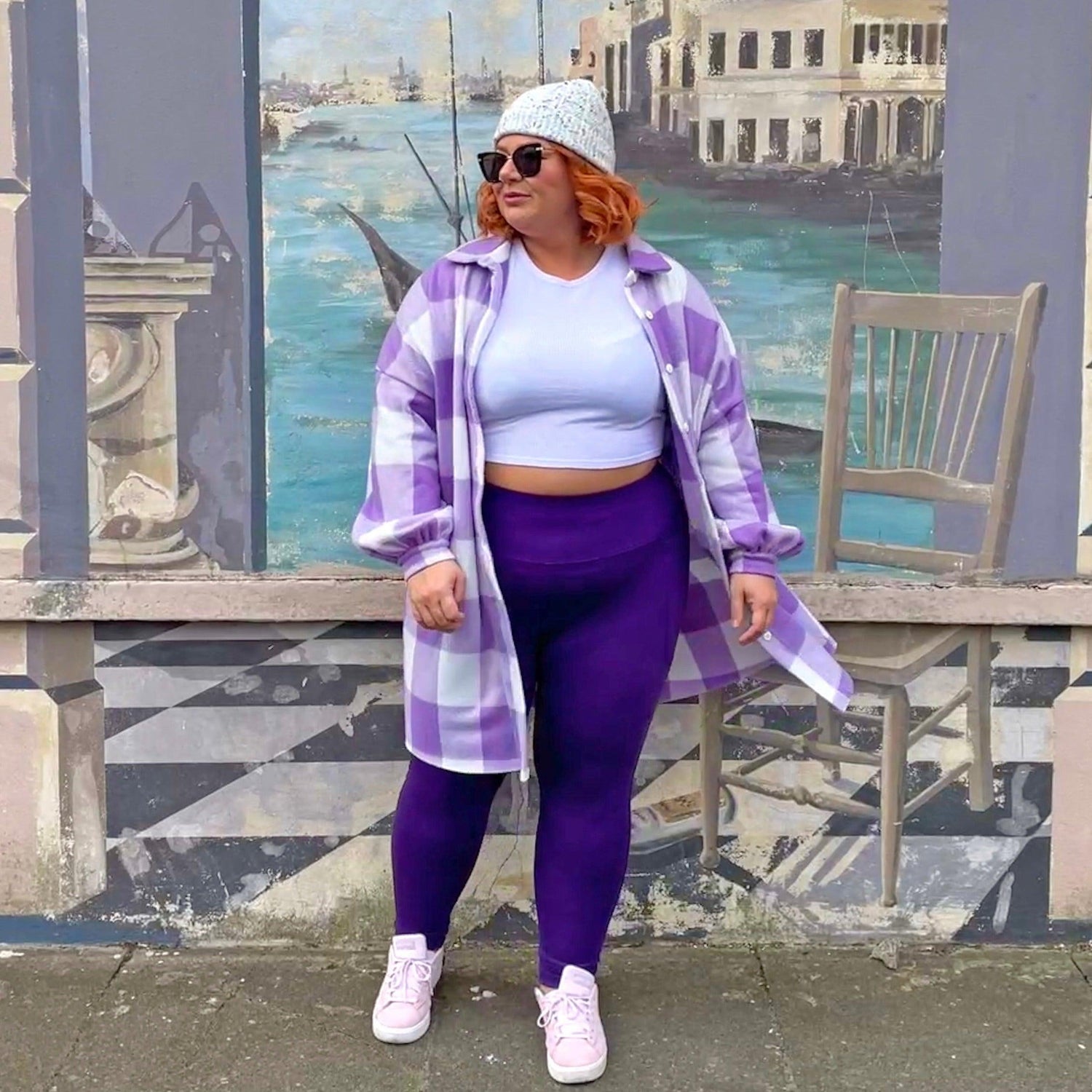 Squat Proof Long Leggings - Suffragette Purple - Snag Canada