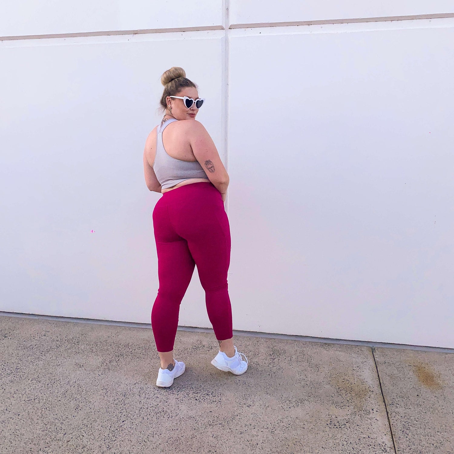 Squat Proof Long Leggings - Raspberry Pie - Snag Canada