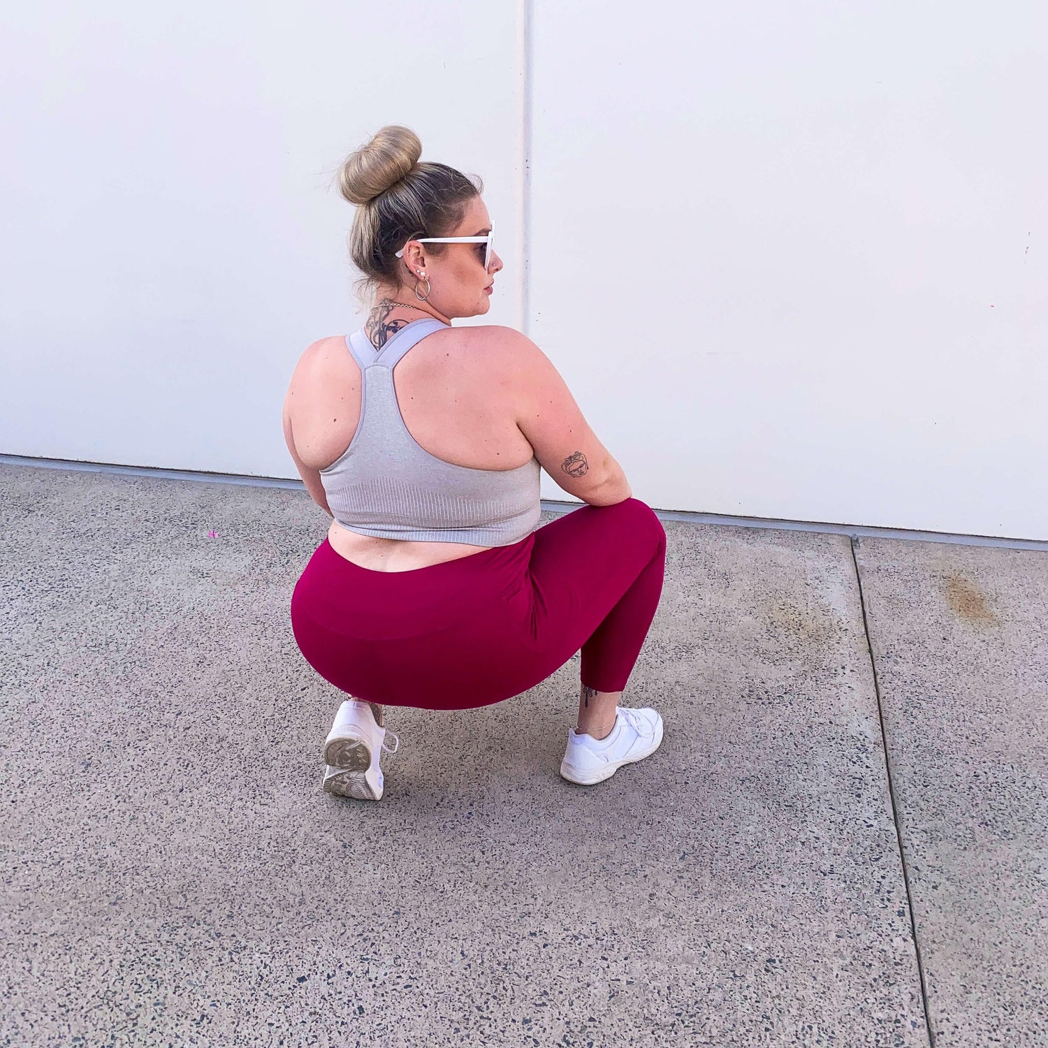 Squat Proof Long Leggings - Raspberry Pie - Snag Canada