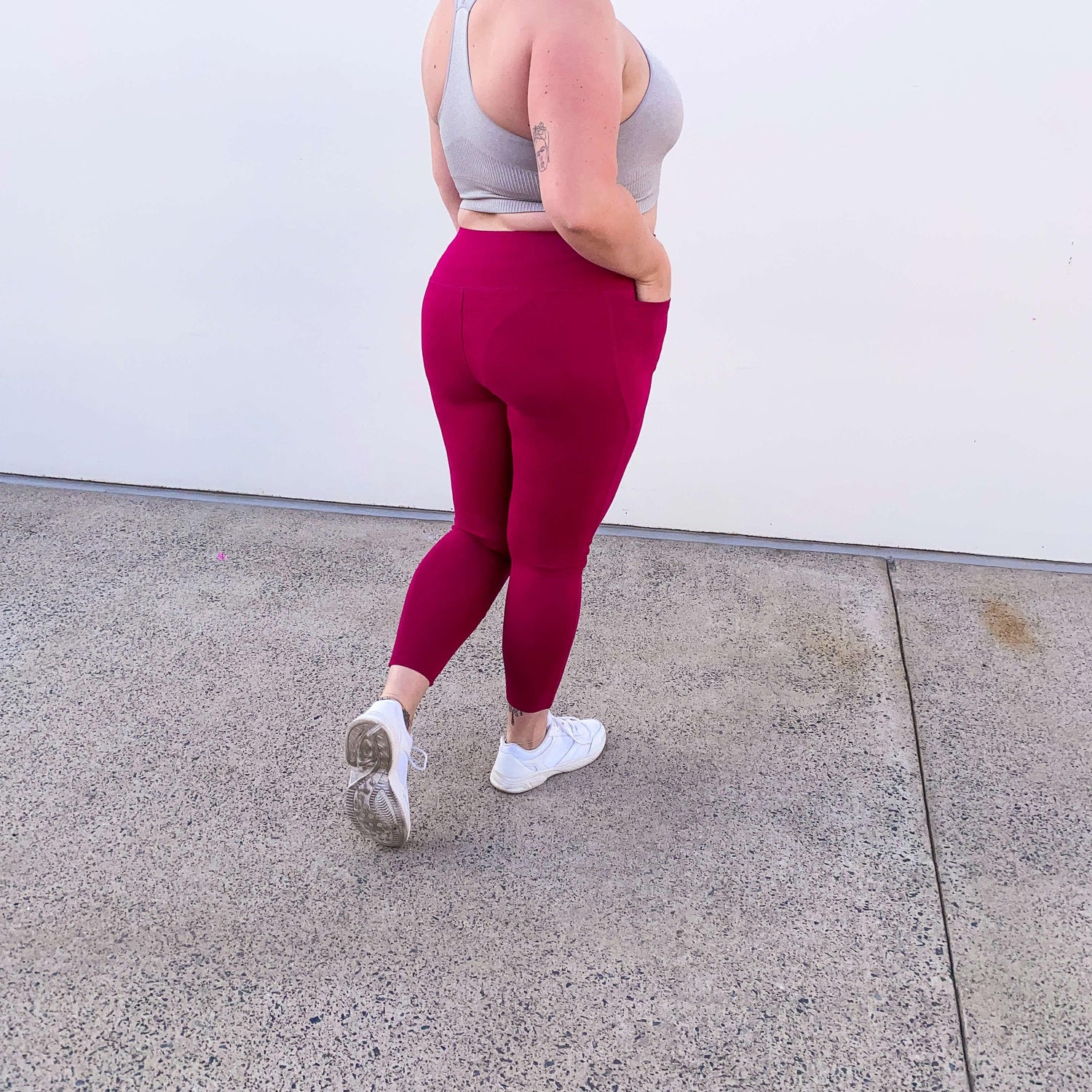 Squat Proof Long Leggings - Raspberry Pie - Snag Canada