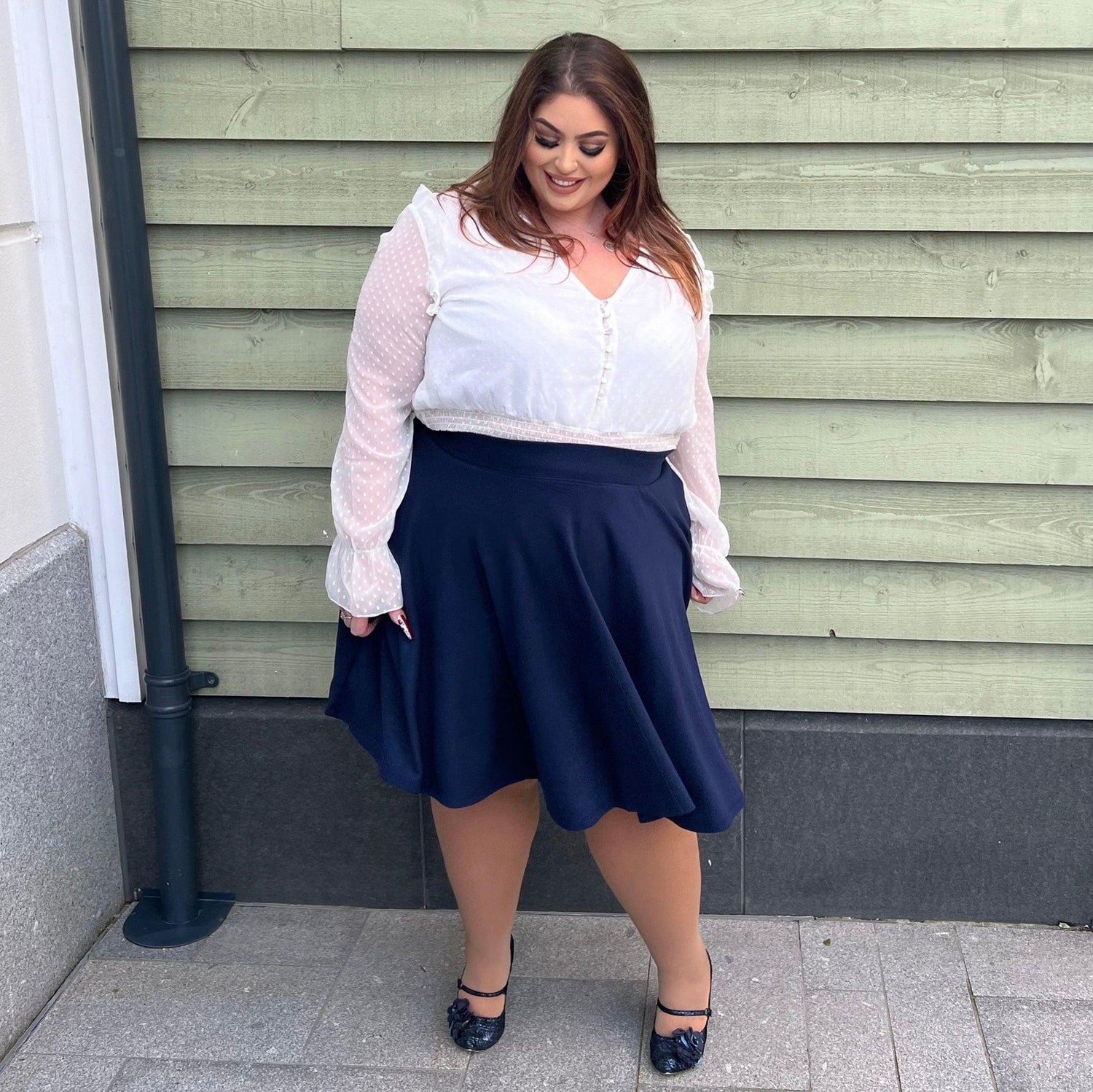 Flare Skirt - Oh My Gosh! - Navy - Snag Canada