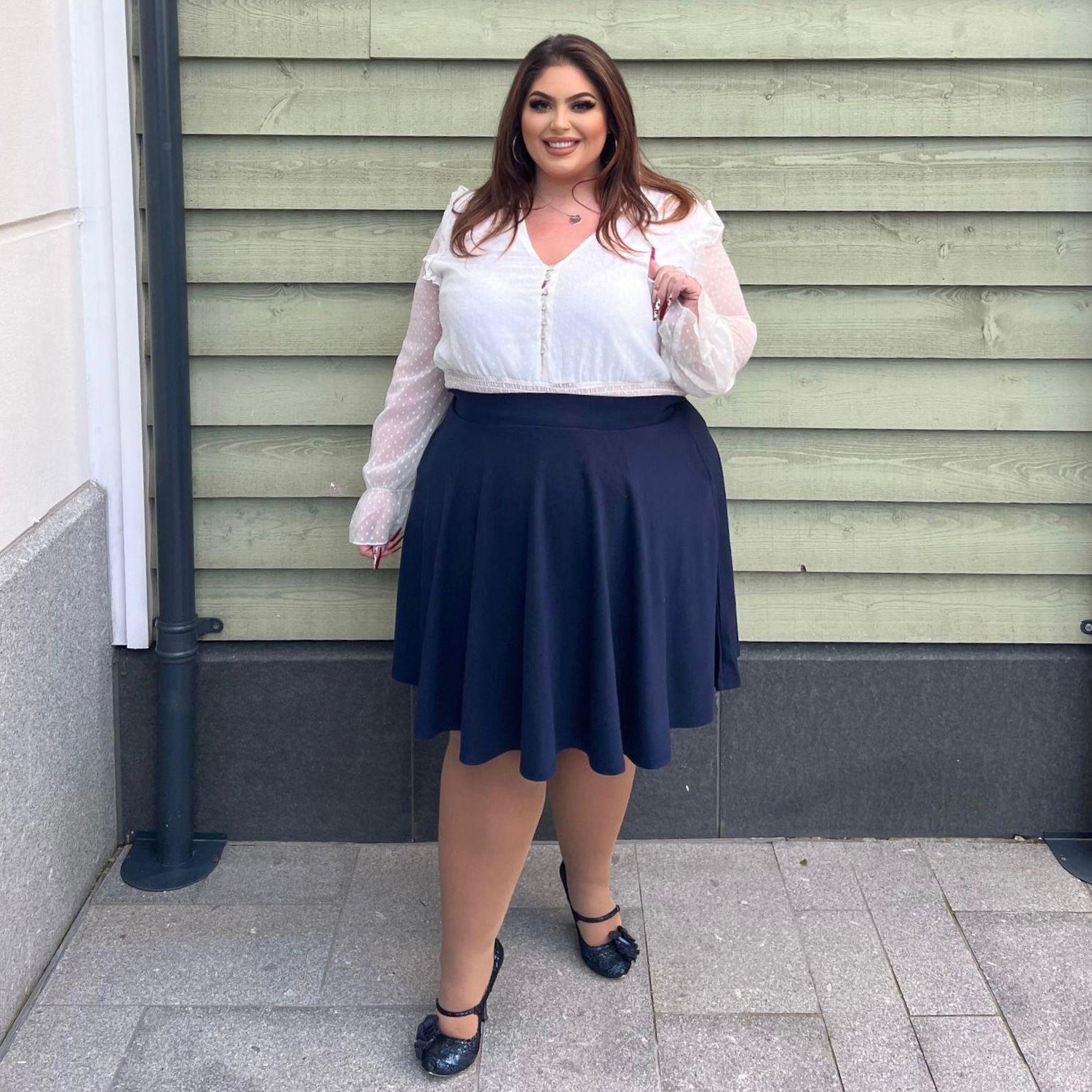 Flare Skirt - Oh My Gosh! - Navy - Snag Canada