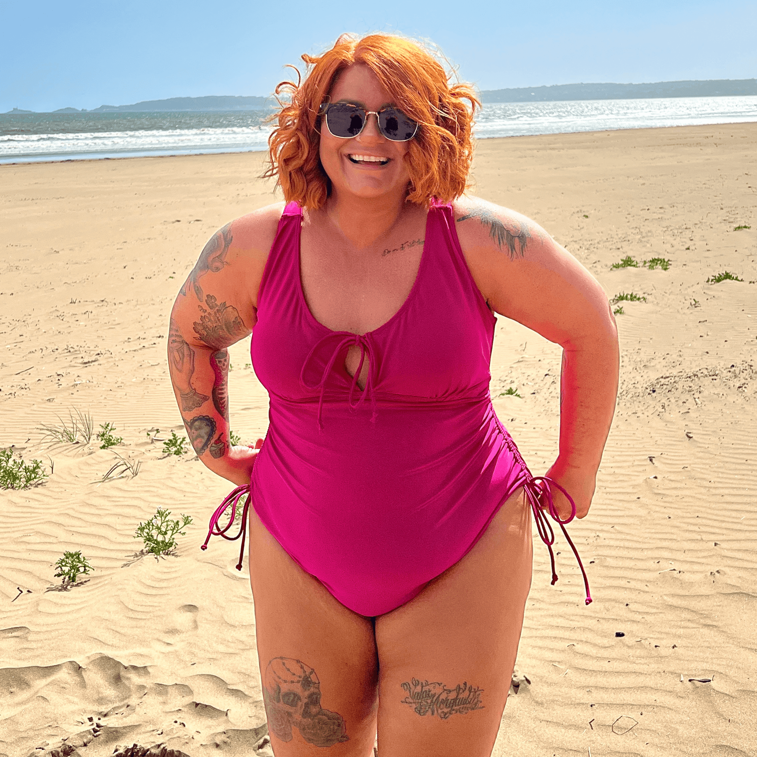 Pink and 2025 red swimsuit