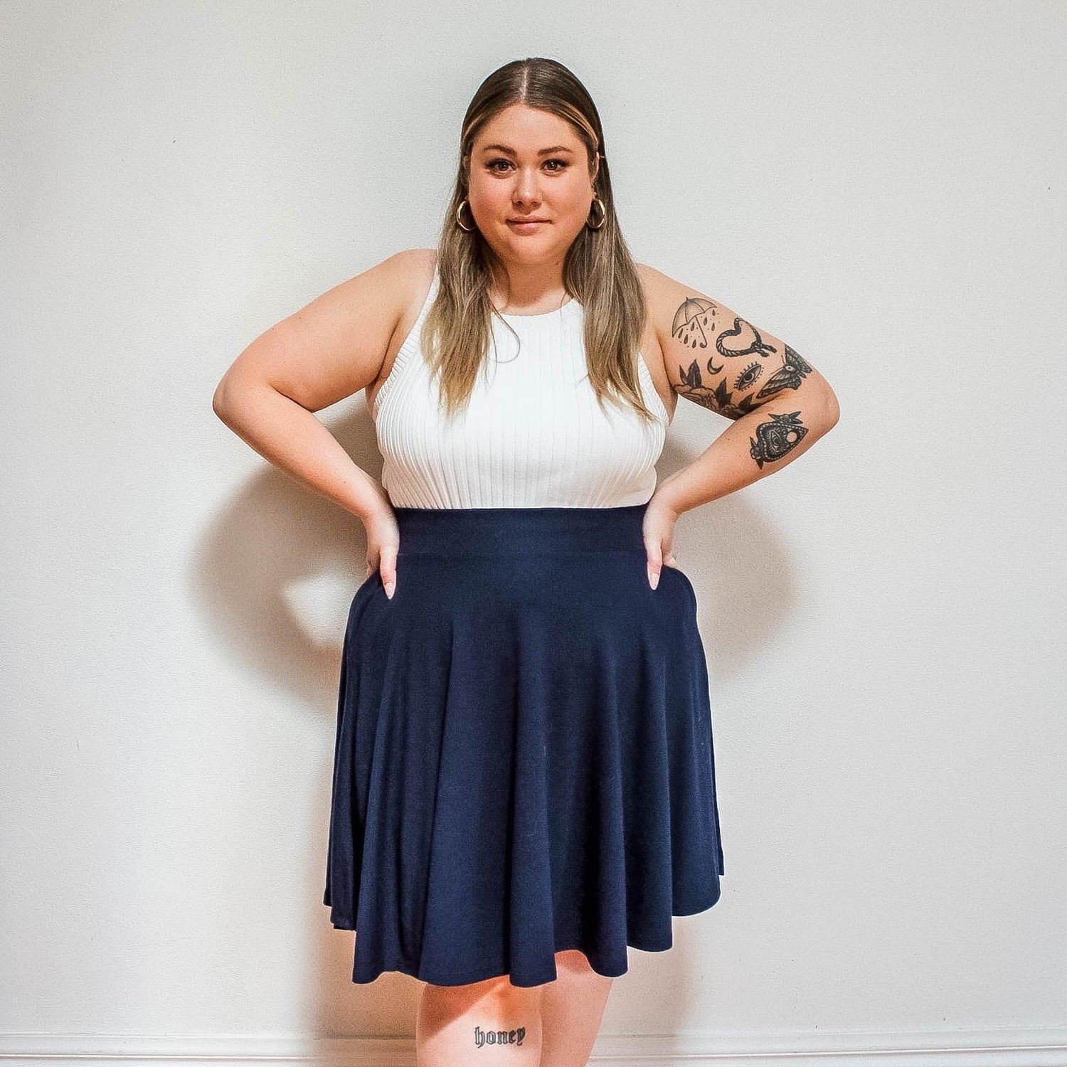 Flare Skirt - Oh My Gosh! - Navy - Snag Canada