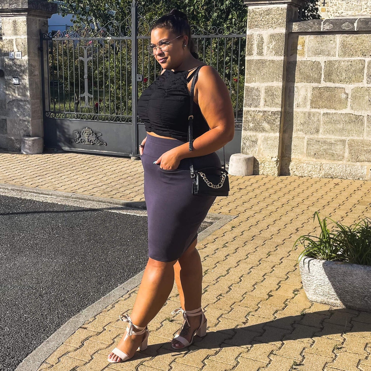 Pencil Skirt - Oh my! - Slate Grey - Snag Canada