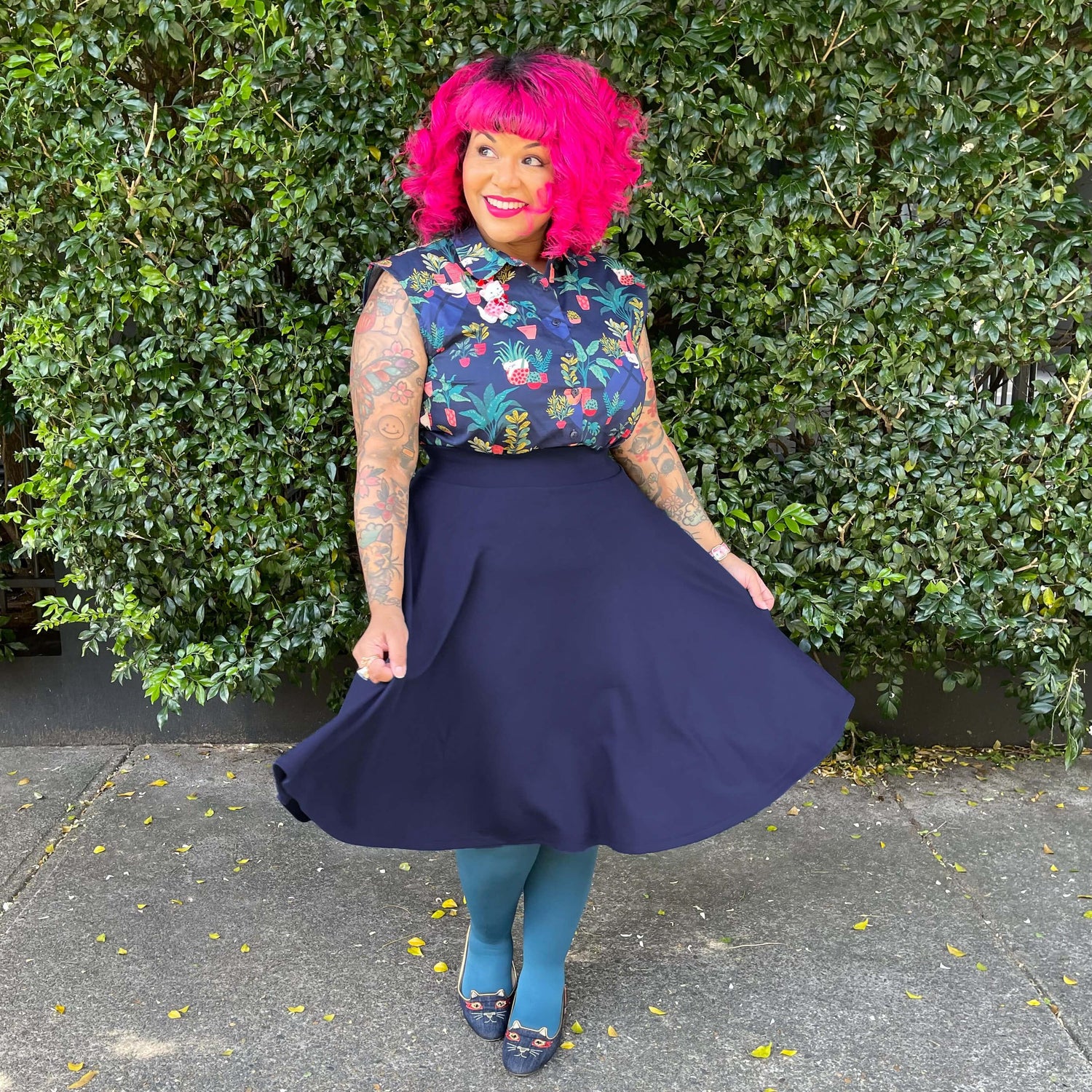 Flare Skirt - Oh My Gosh! - Navy - Snag Canada