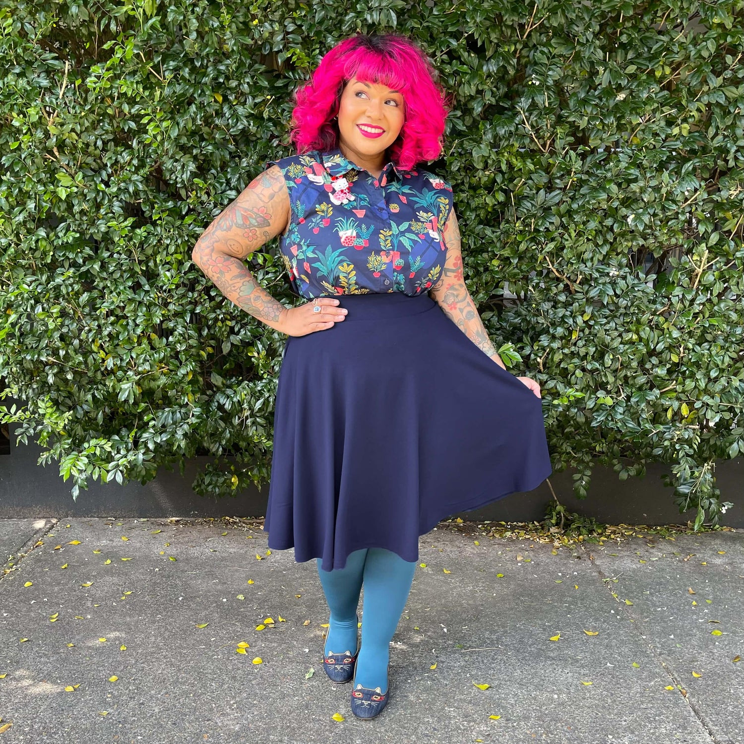 Flare Skirt - Oh My Gosh! - Navy - Snag Canada