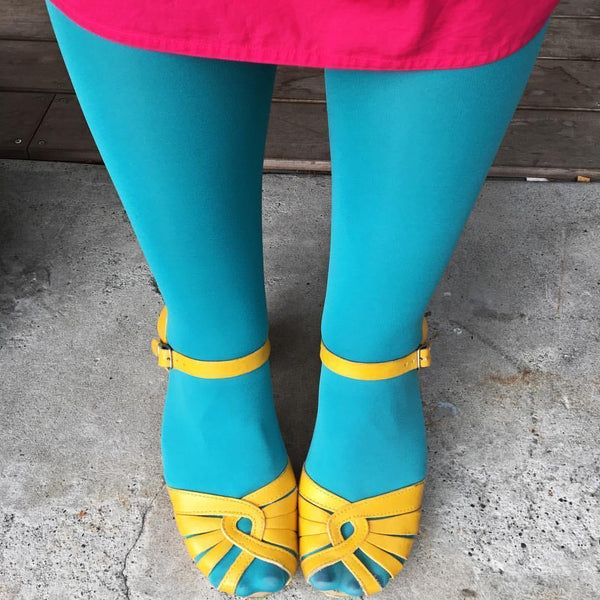 Opaque Teal Coloured Tights Snag Snag Canada