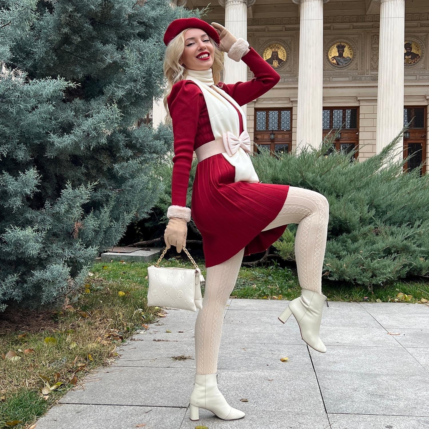 Grannies Cable Knit Wool Tights V2 - Oatmeal - Tights & Clothes In