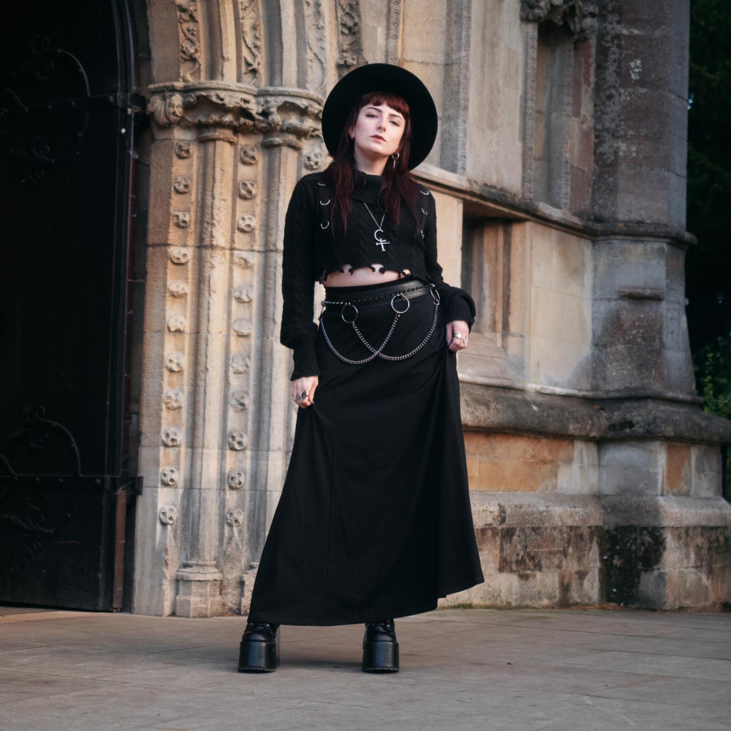 jersey long skirt Black 02サイズ skirts-vikki-vi-jersey-black-