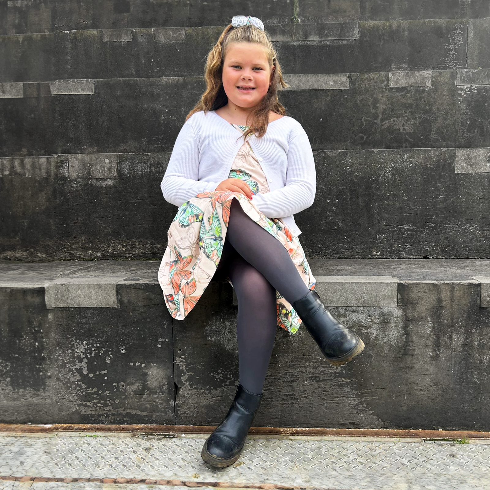 Next girls top grey tights