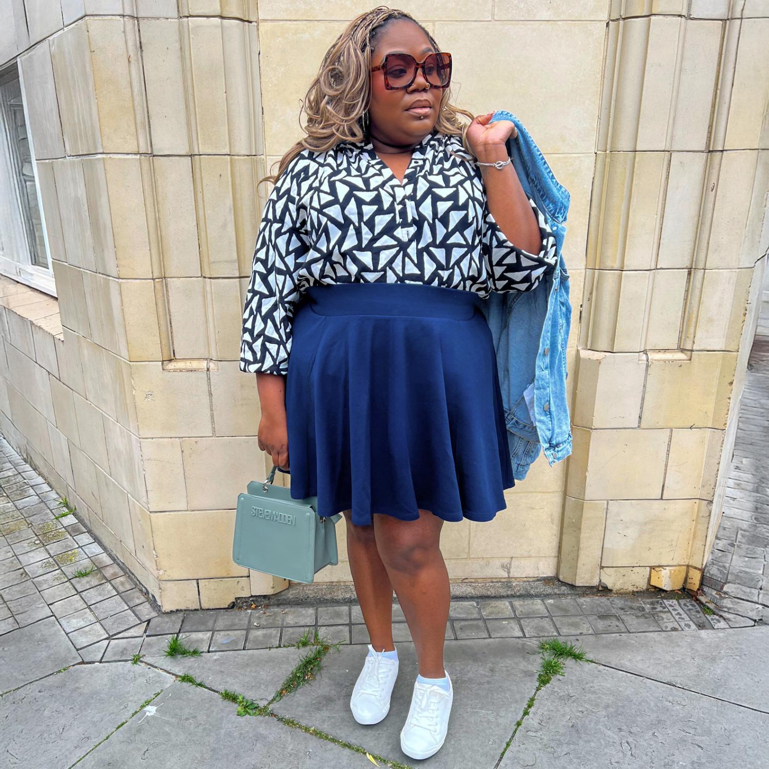Navy Blue Mini Skirt with Pockets | sizes 0-34 | Snag – Snag Canada