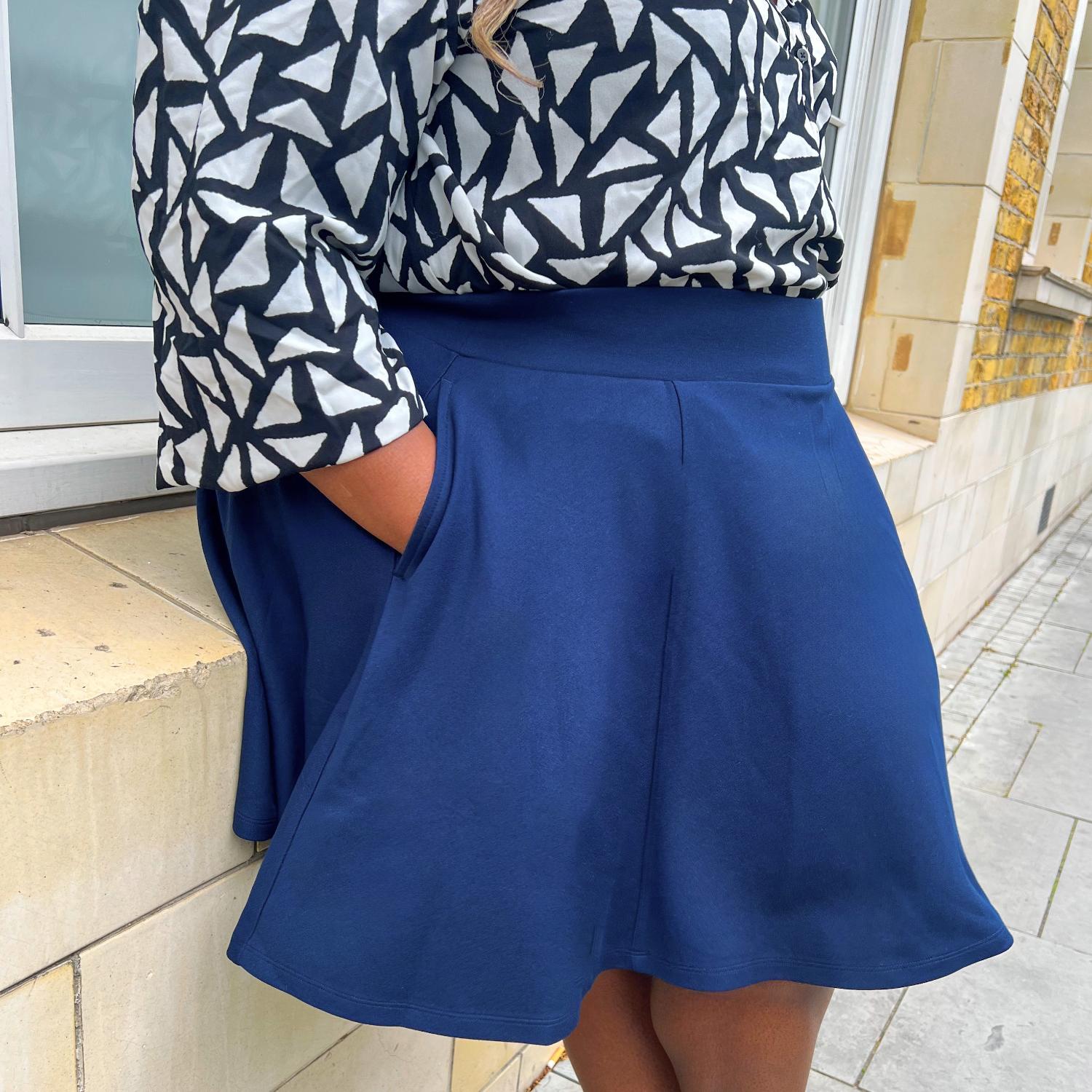 Navy Blue Mini Skirt with Pockets | sizes 0-34 | Snag – Snag Canada
