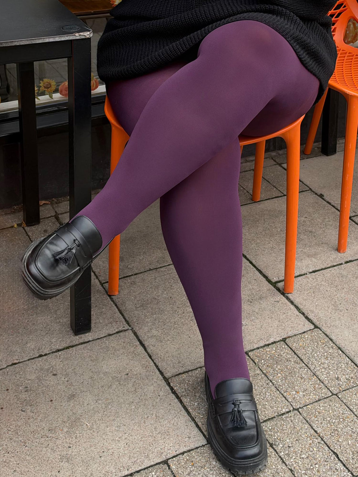 Super Opaque 120 Den Tights - Plum