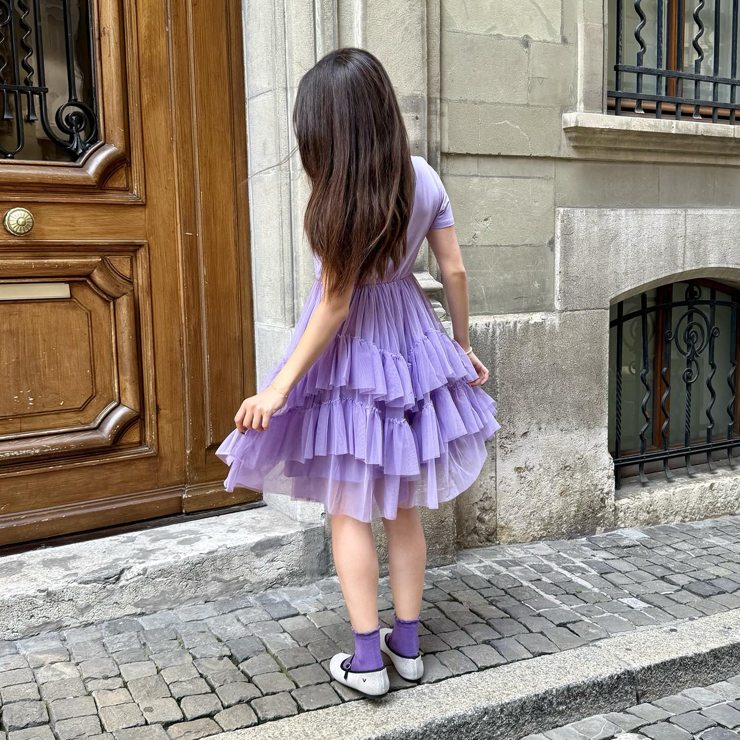 Mini Tee Mesh Dress - Lavender Fields - Tights & Clothes In Sizes