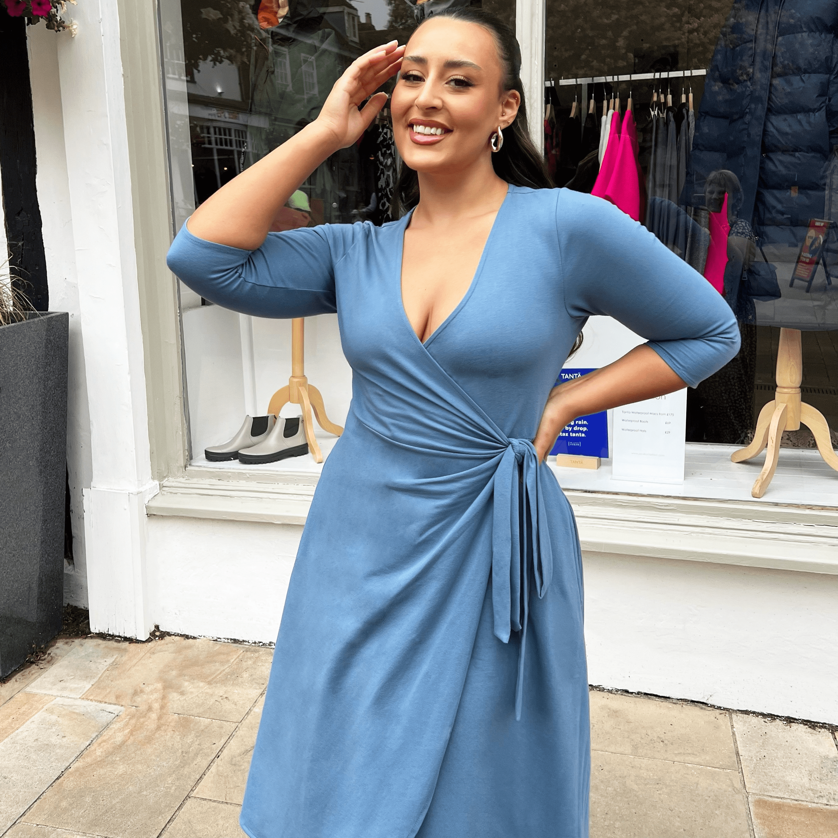twist front plunge slinky midi dress BooHoo Plus Size Twist Front Plunge Long Sleeve Midi Dress Oversized