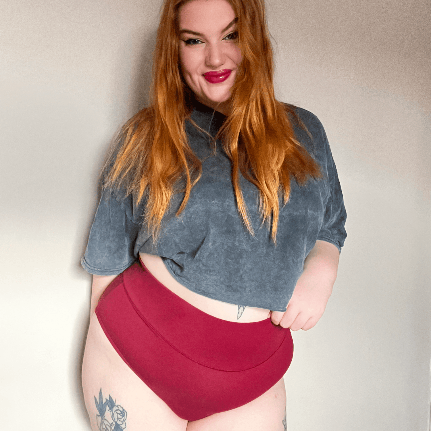 Full Brief Panties - Blood Red