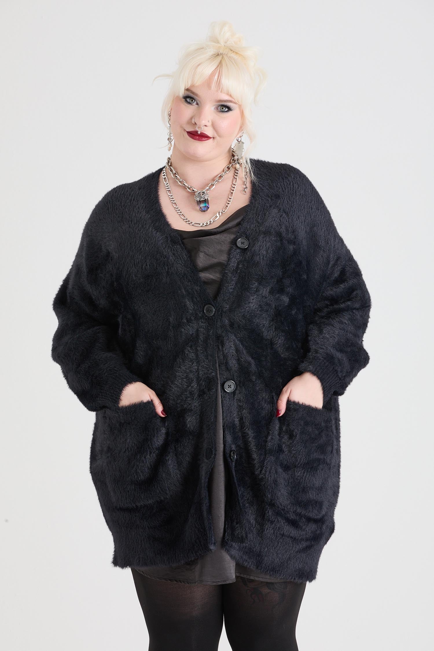 カーディガン katie fluffy long cardigan katie cardigan - TikTok Shop